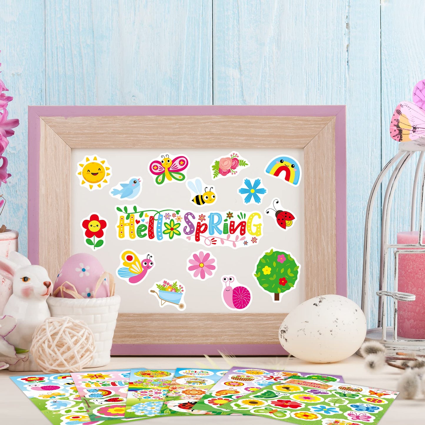 Joy Bang 404PCS Spring Stickers for Kids — 24 Sheets Garden & Flower Decor