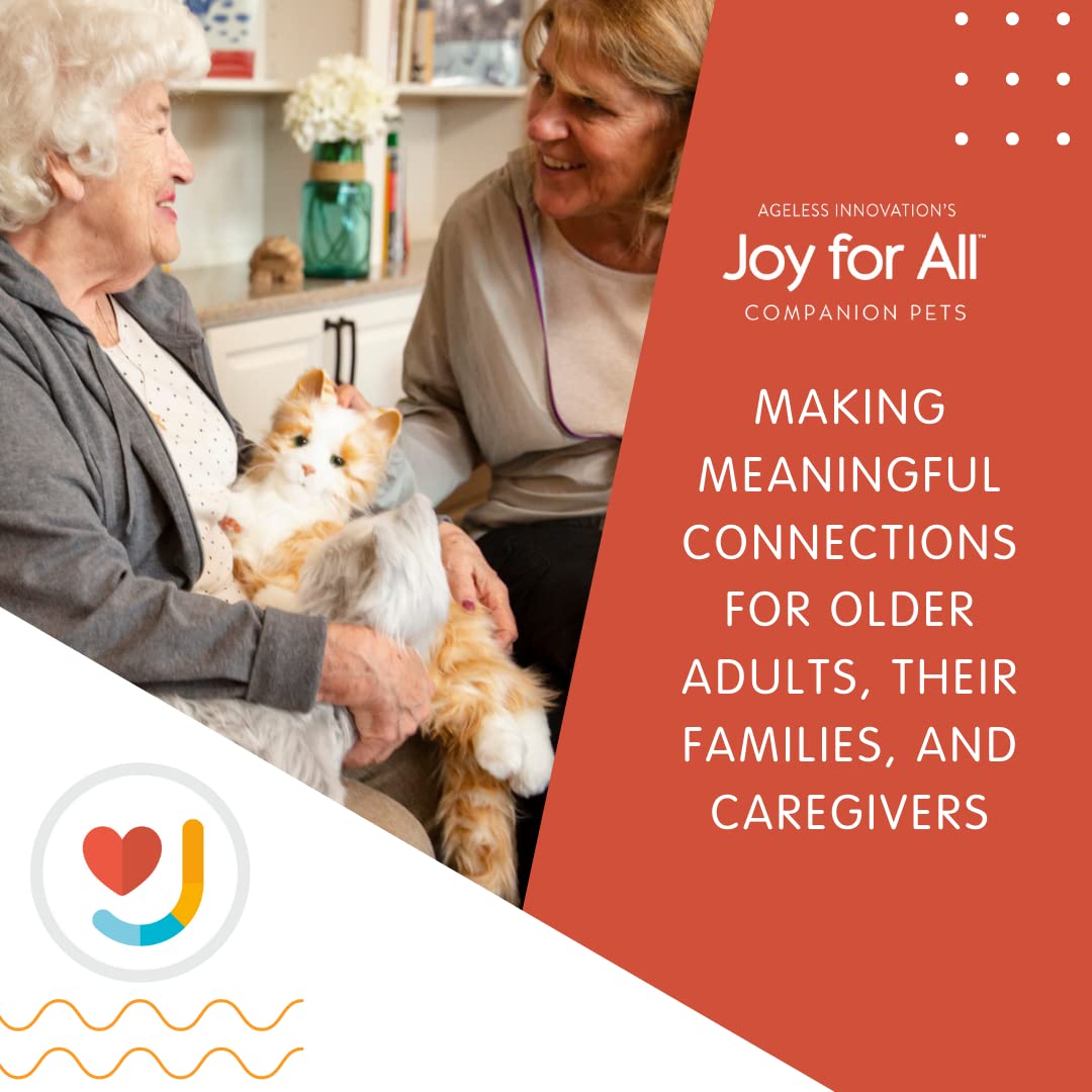 JOY FOR ALL Companion Cat - Realistic Animatronic Cat for Seniors | Soft-Touch Fur, Purring & Interactive Companionship
