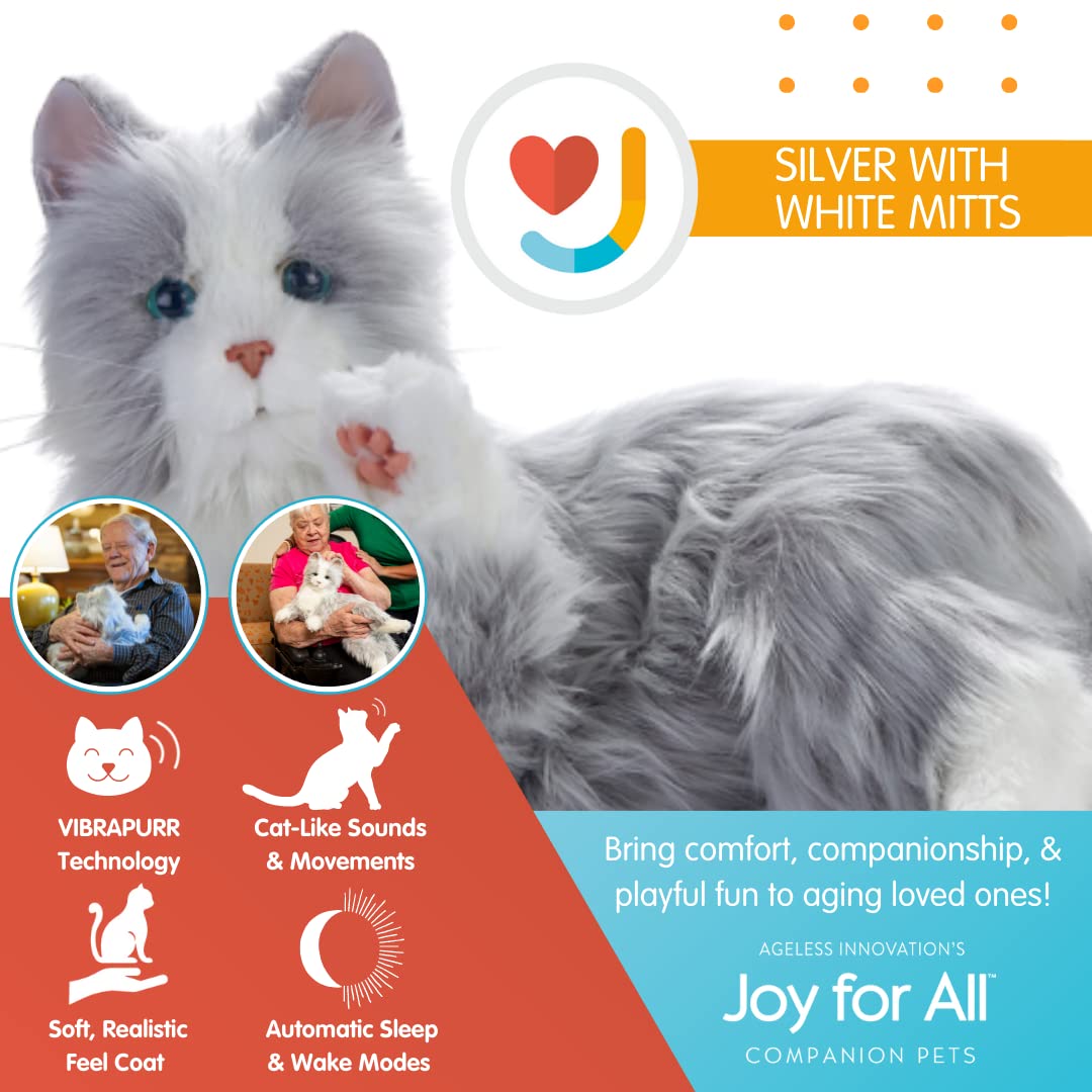 JOY FOR ALL Companion Cat - Lifelike Animatronic Pet for Seniors | Realistic Fur & Purring