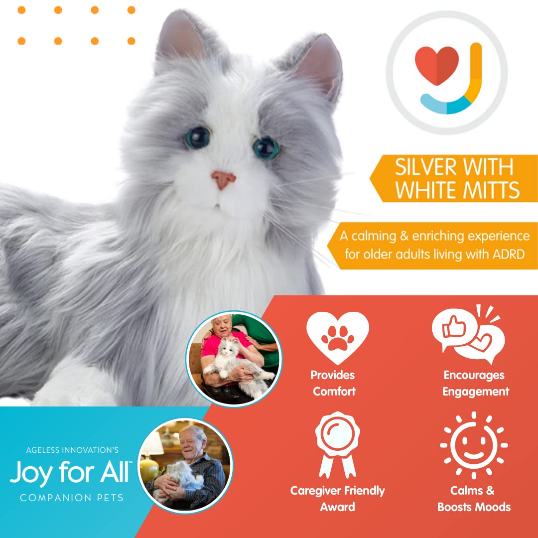 JOY FOR ALL Companion Cat - Lifelike Animatronic Pet for Seniors | Realistic Fur & Purring