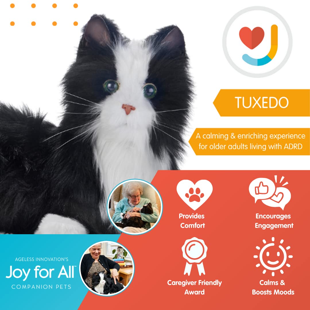 Joy For All Companion Cat — Lifelike Animatronic Tuxedo Cat for Seniors