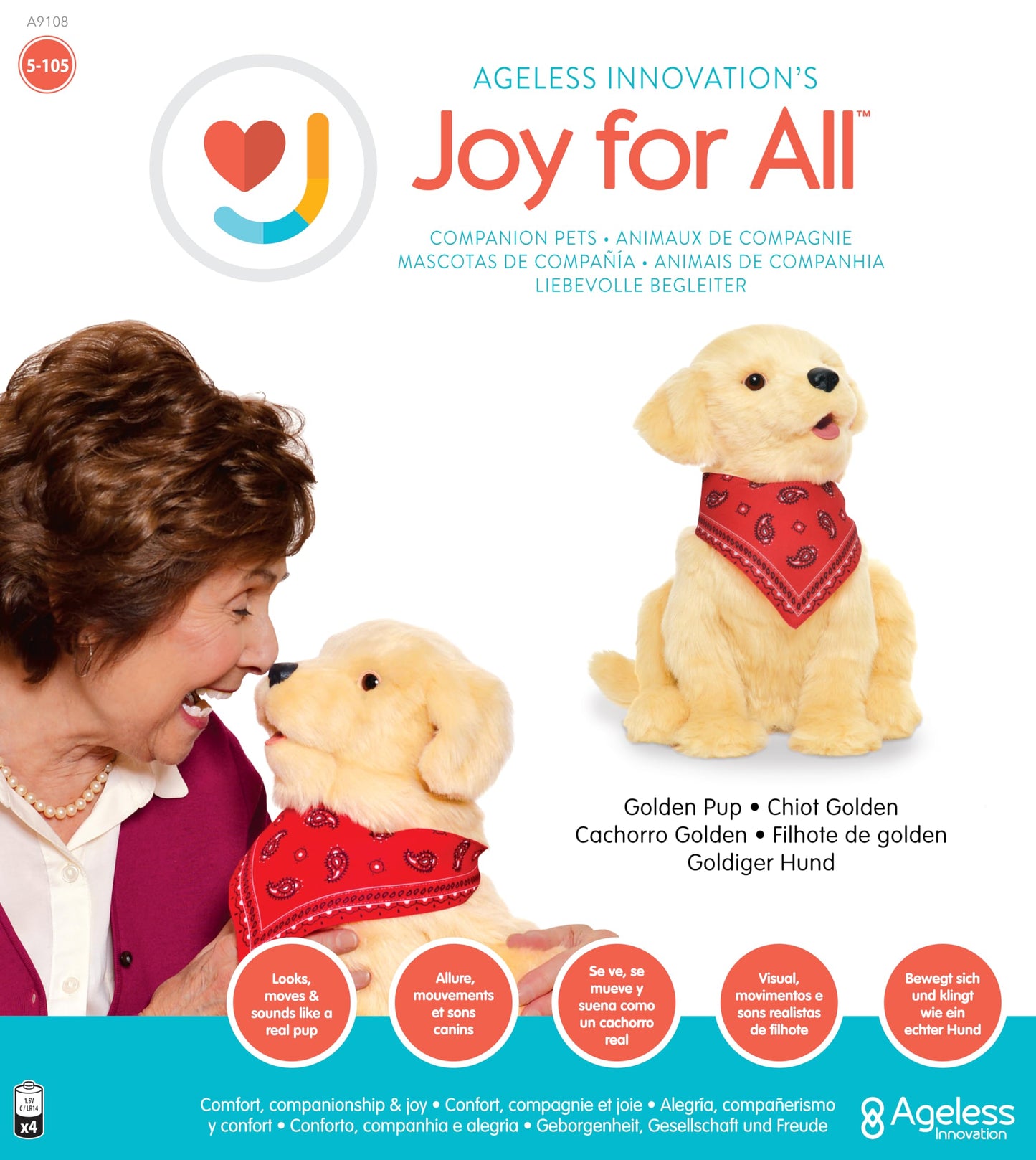 JOY FOR ALL Golden Pup – Ageless Innovation Companion Dog for Seniors