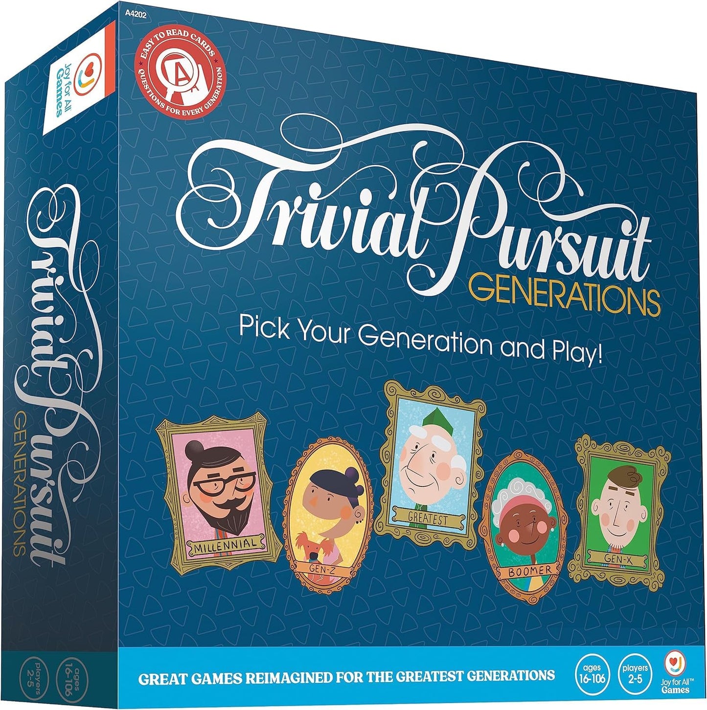 Joy for All Trivial Pursuit Generations – Senior Trivia Game with Large Print Cards | JOY FOR ALL