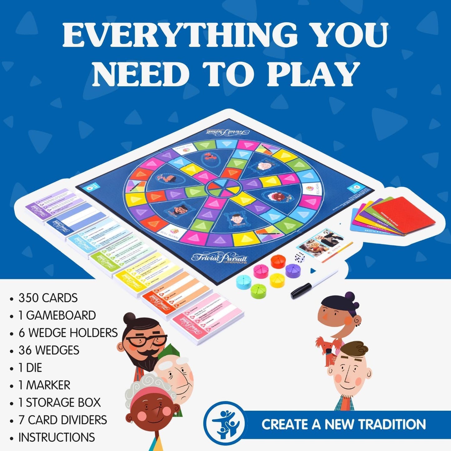 Joy for All Trivial Pursuit Generations – Senior Trivia Game with Large Print Cards | JOY FOR ALL