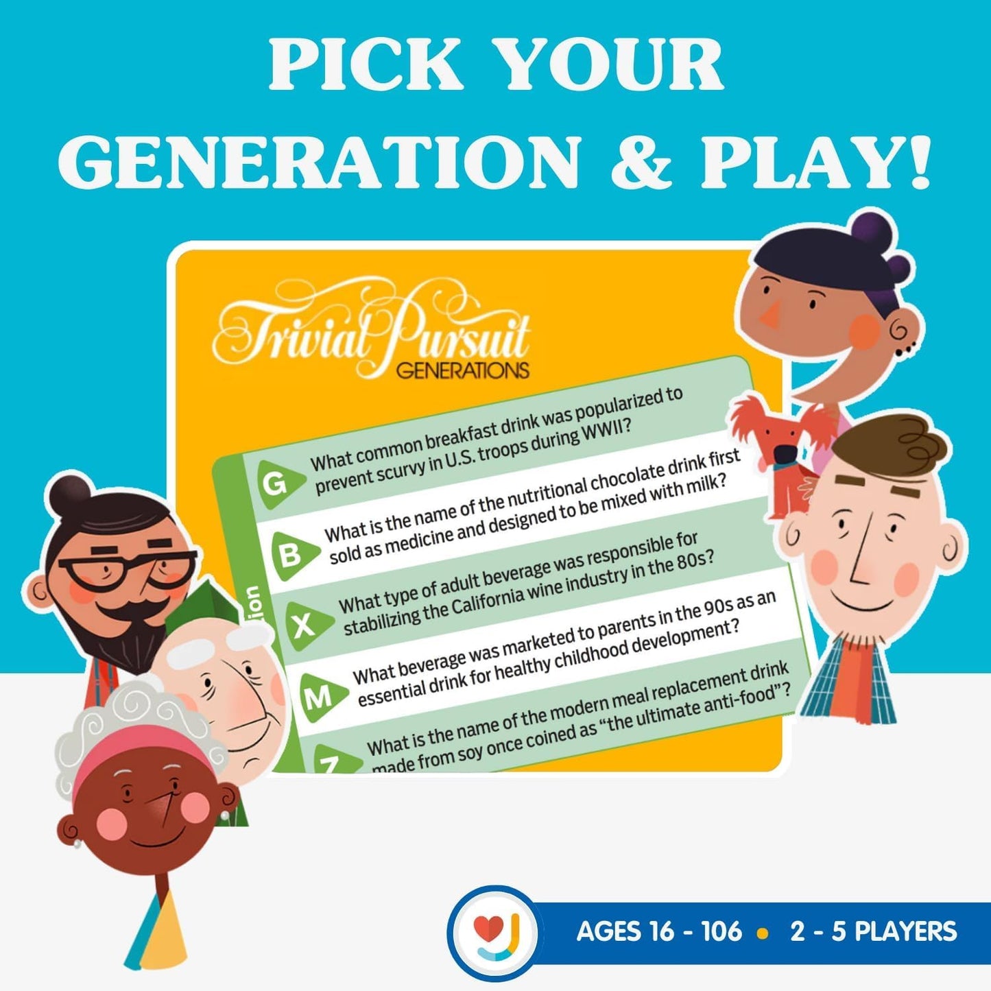 Joy for All Trivial Pursuit Generations – Senior Trivia Game with Large Print Cards | JOY FOR ALL