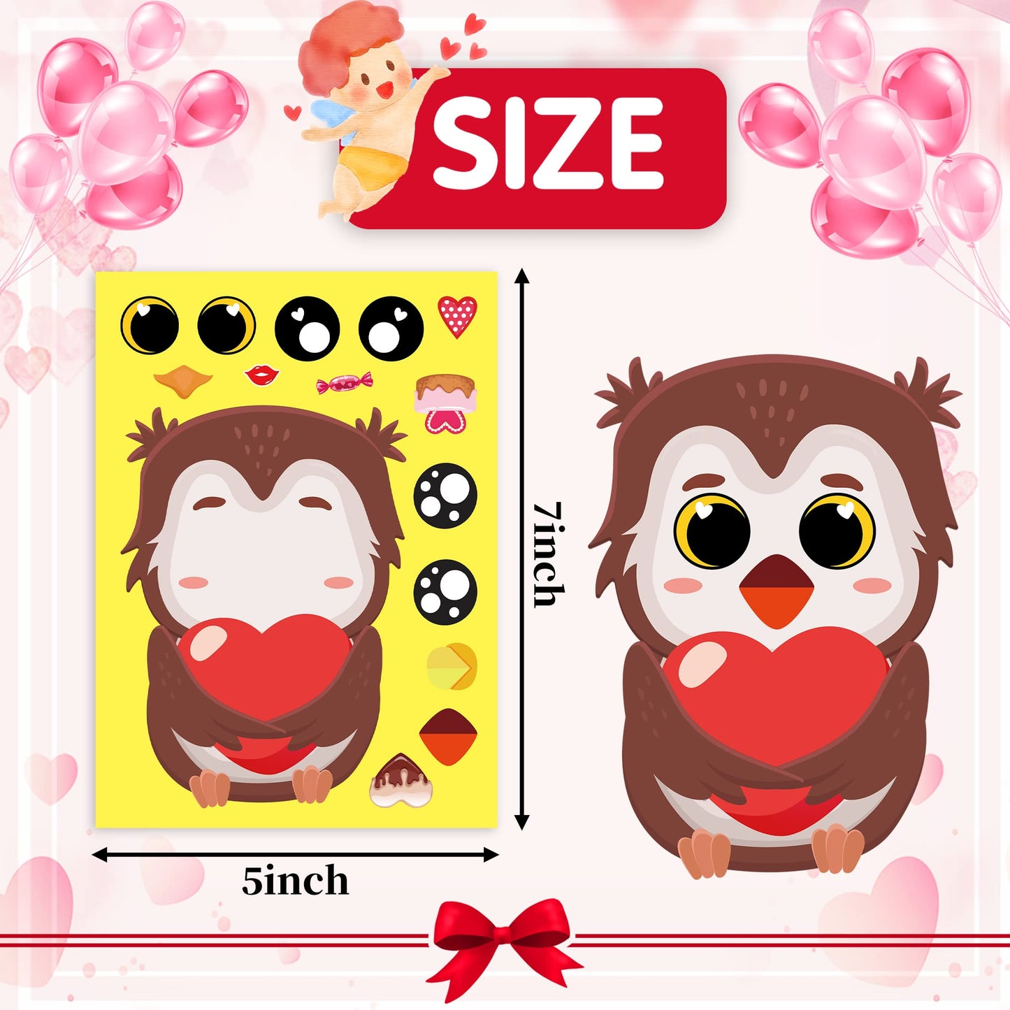 Joy Bang Valentines Stickers for Kids — 36 Sheets DIY Face Art