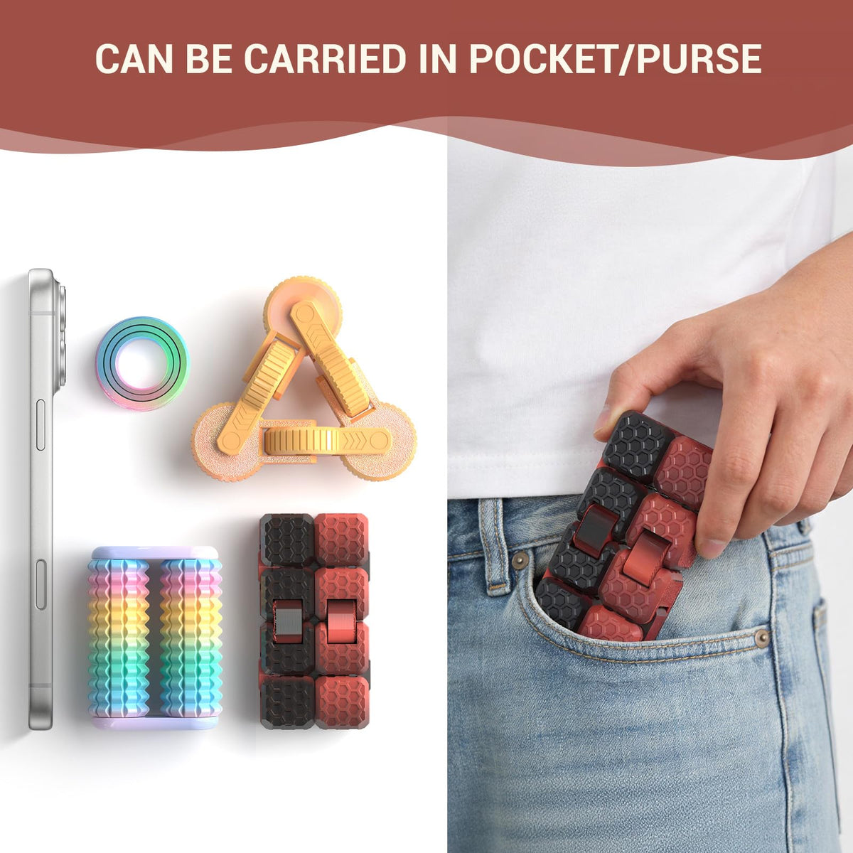 JOYBLI 4pc Fidget Toys Set — Handheld Stress Relief for Adults & Kids