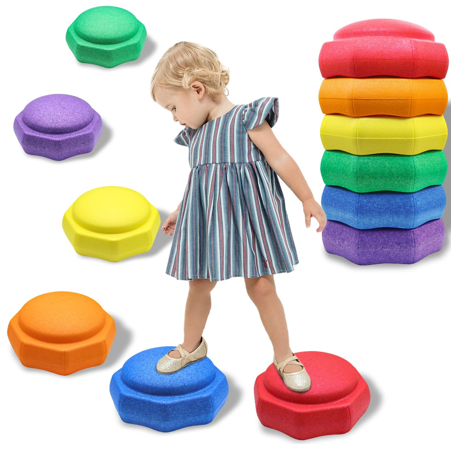 Joybond Stepping Stones for Kids – 6-Piece EPP Balance & Sensory Play Set