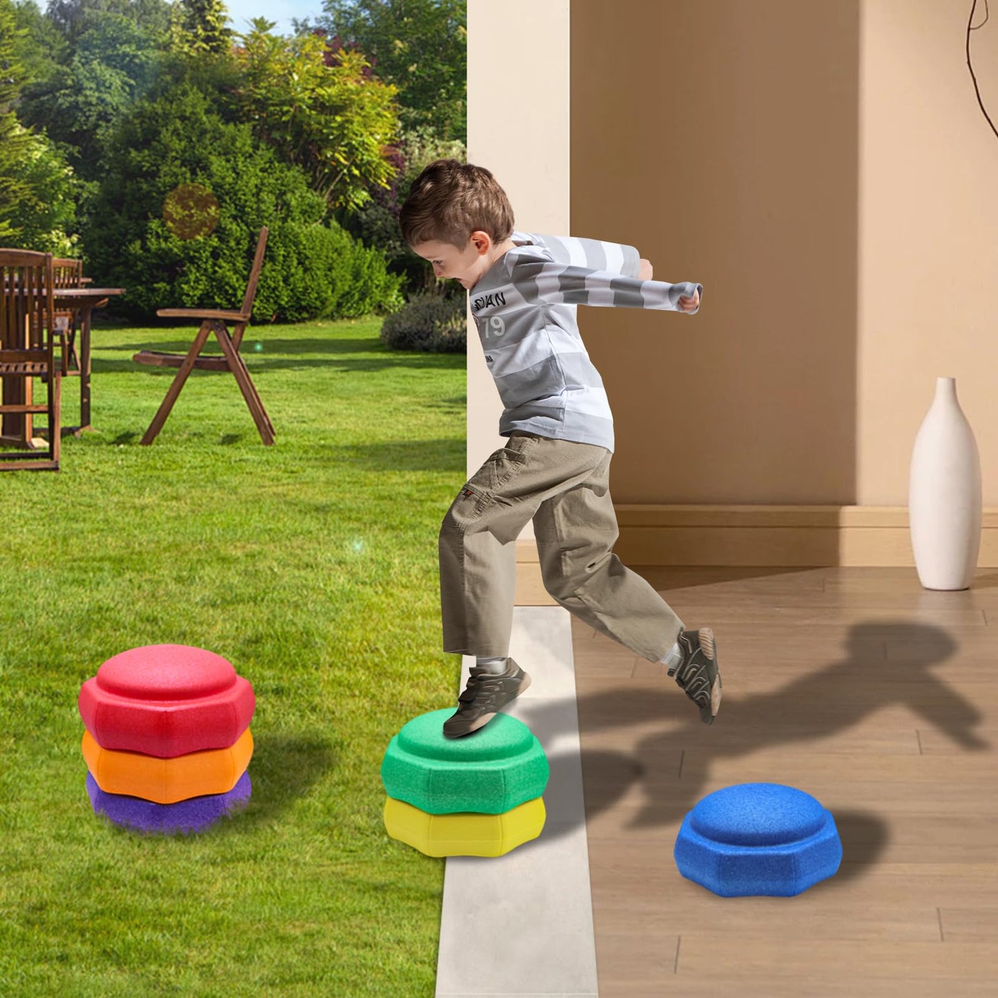 Joybond Stepping Stones for Kids – 6-Piece EPP Balance & Sensory Play Set