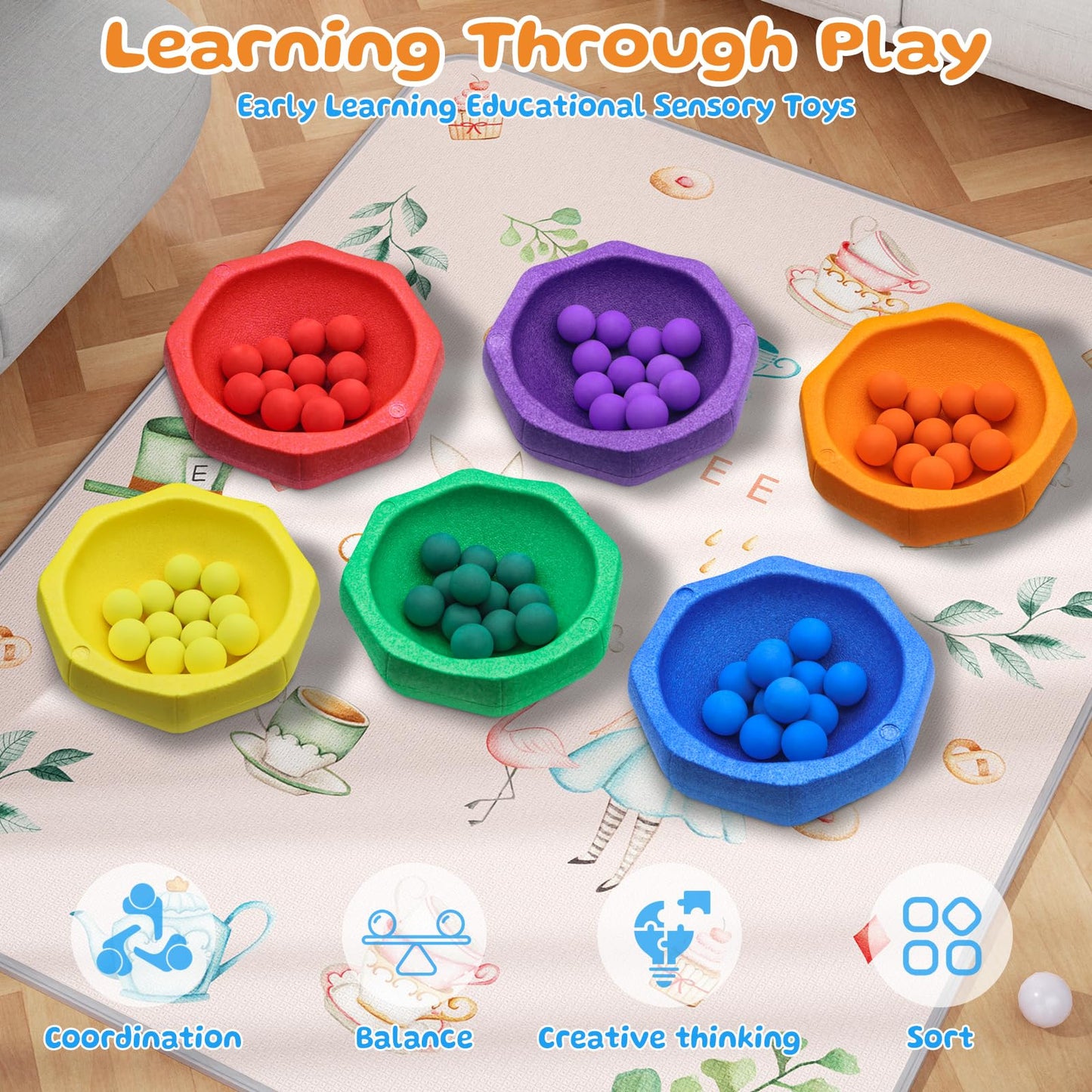 Joybond Stepping Stones for Kids – 6-Piece EPP Balance & Sensory Play Set