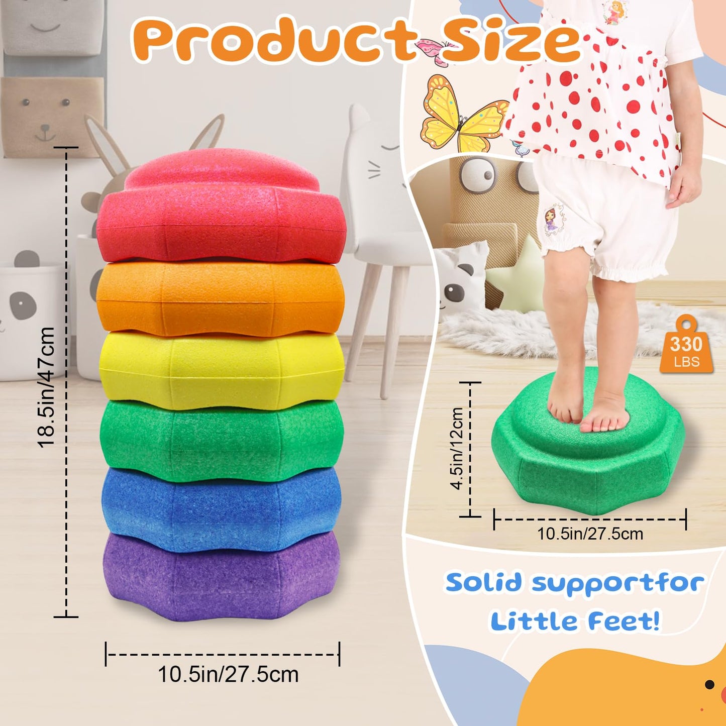Joybond Stepping Stones for Kids – 6-Piece EPP Balance & Sensory Play Set