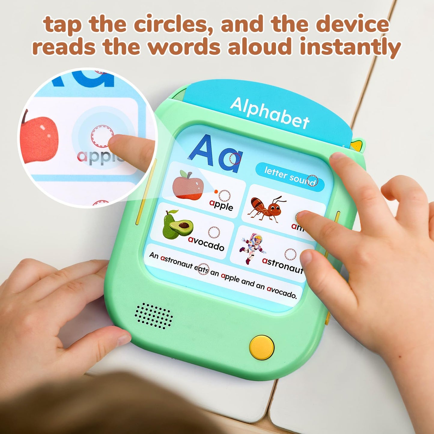 JoyCat Kids Learning Tablet – Phonics Flash Cards, 156 Pages, 100+ Interactive Games