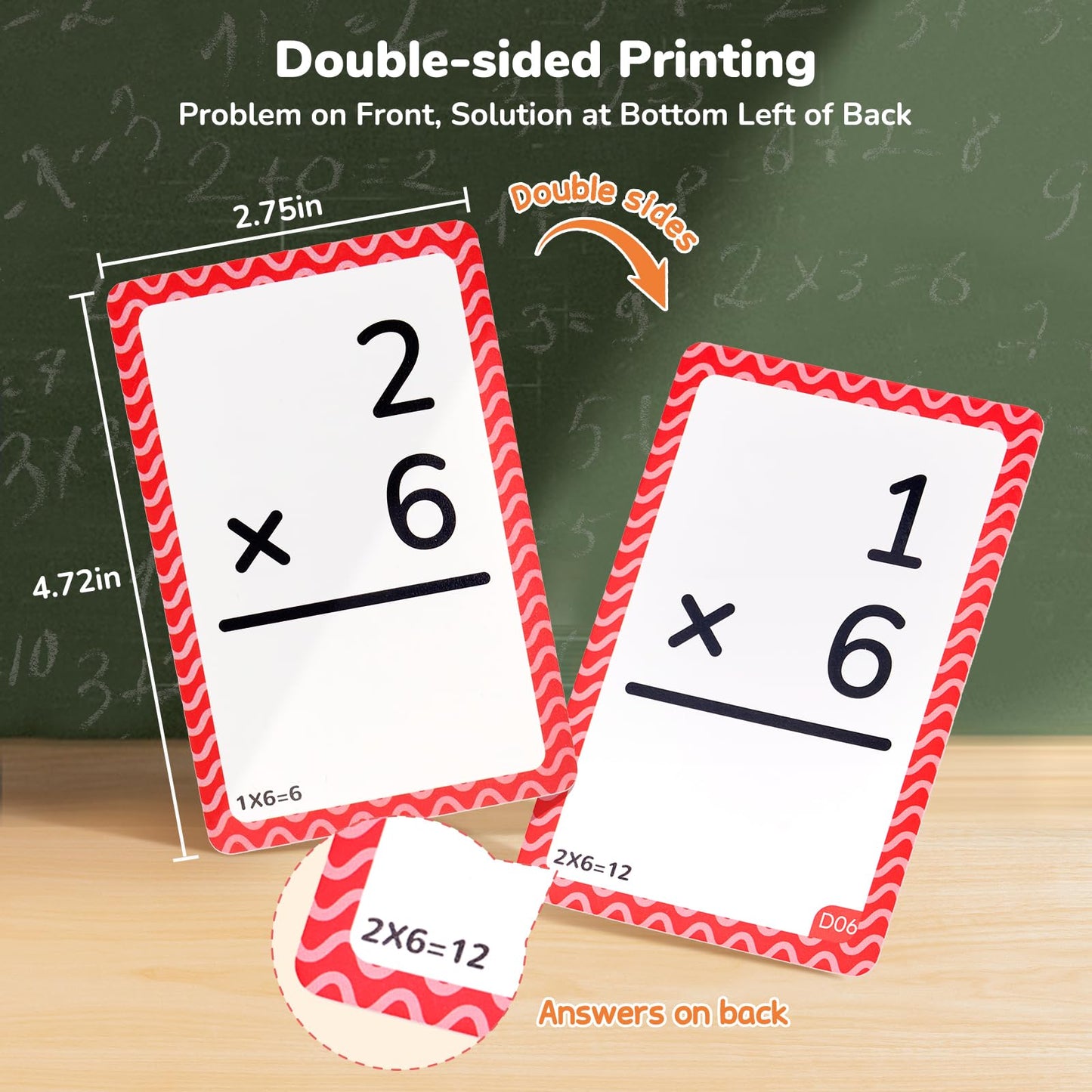 JoyCat 288 Math Flash Cards Set — Multiplication, Addition, Subtraction & Division (72 cards each) for 1st–5th Grade