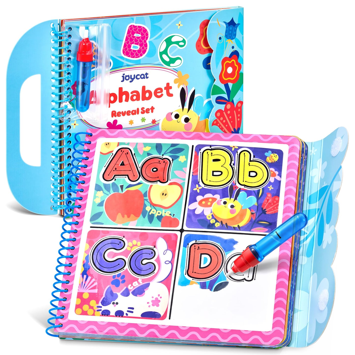 JoyCat Alphabet Water Coloring Book for Toddlers (3-5) – Reusable 14 Pages