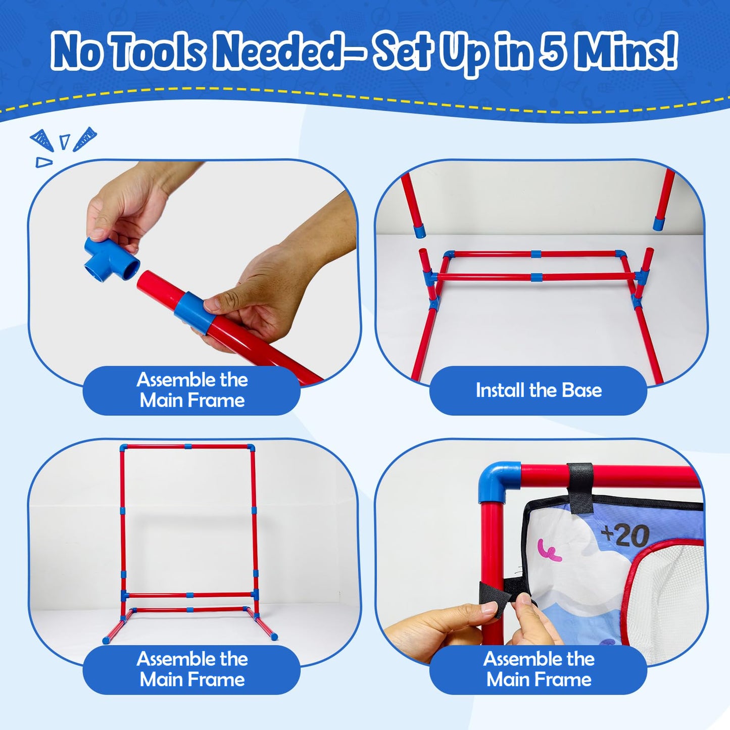 JoyCat Baseball Games for Kids — Adjustable Target & Soft Balls Set