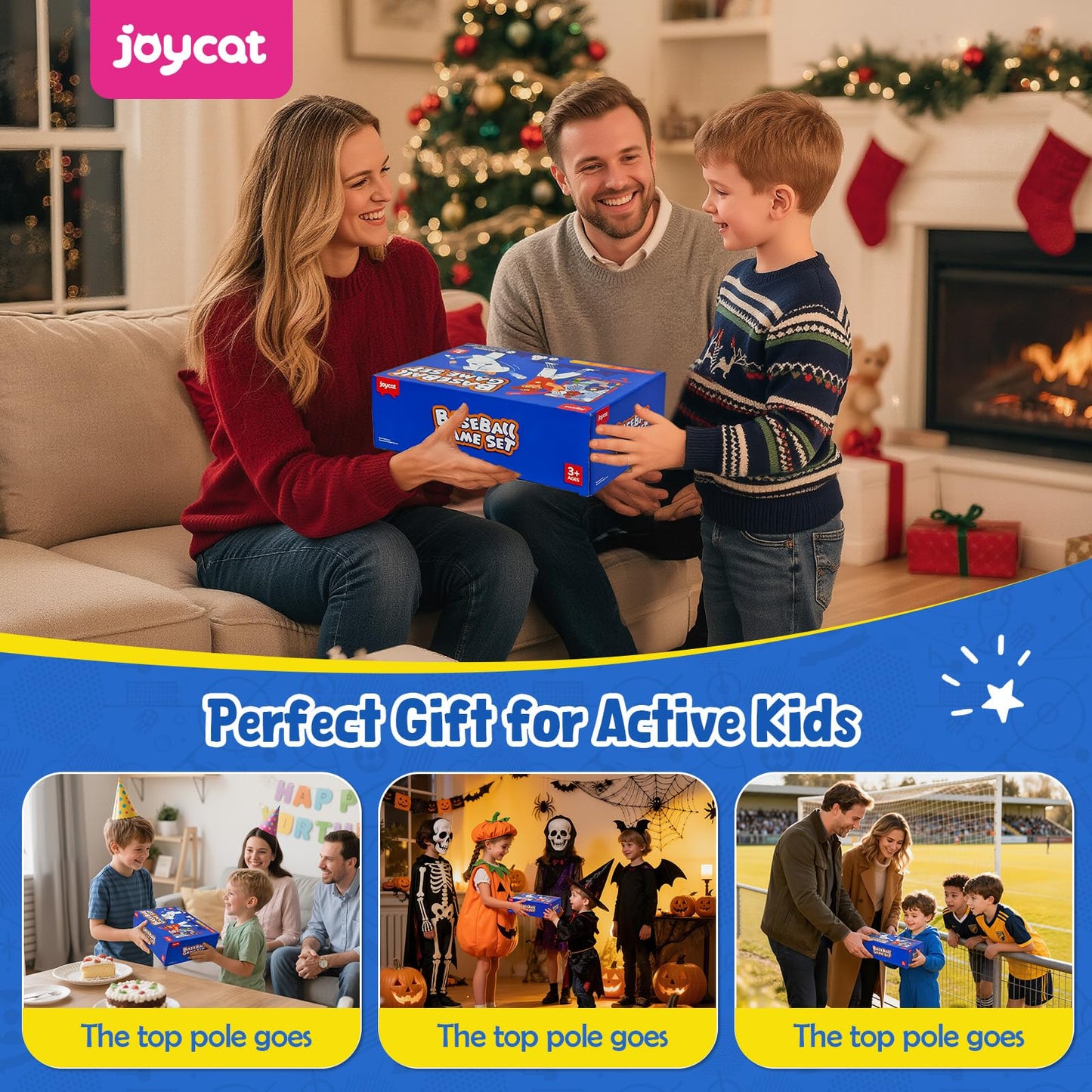 JoyCat Baseball Games for Kids — Adjustable Target & Soft Balls Set