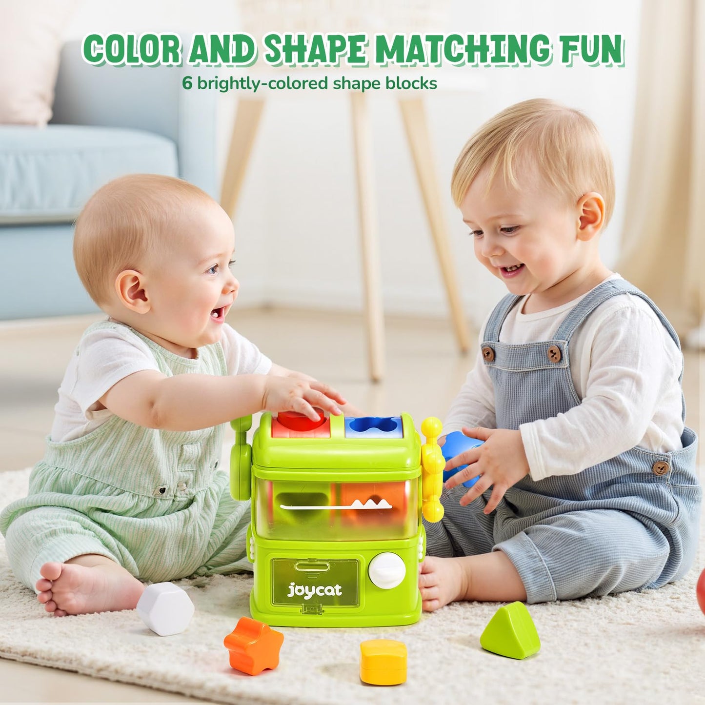 JoyCat Monster Eating The Shapes - Interactive Shape Sorter Toy for Toddlers 1-3