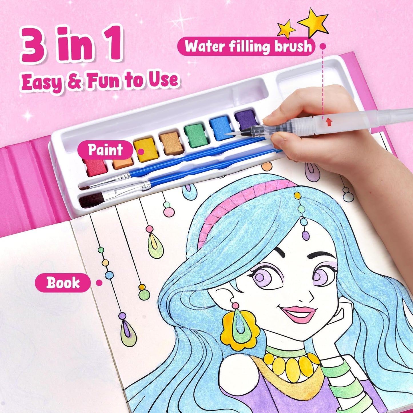 JoyCat Paint with Water Coloring Books for Toddlers – Mess-Free Watercolor Set for Kids 3-8