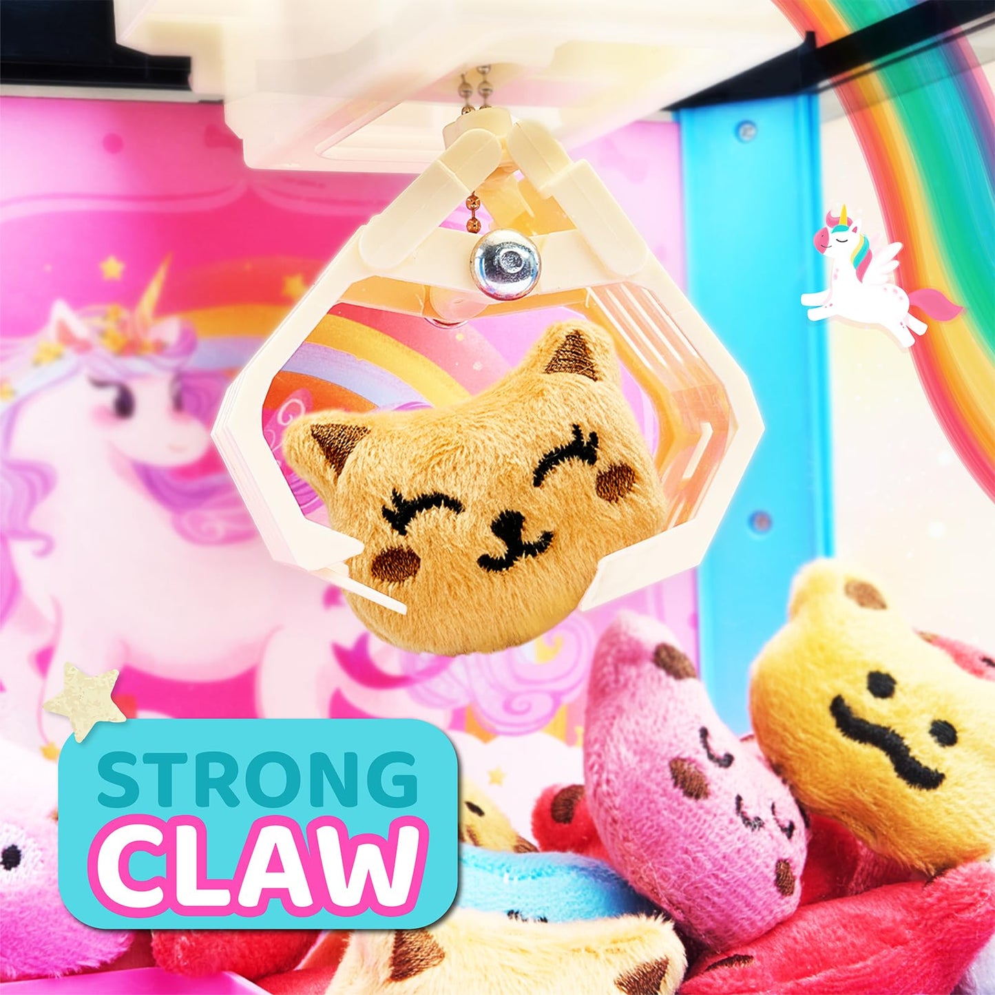 JoyCat Claw Machine for Kids – Unicorn Mini Arcade Game with 20 Plush Toys