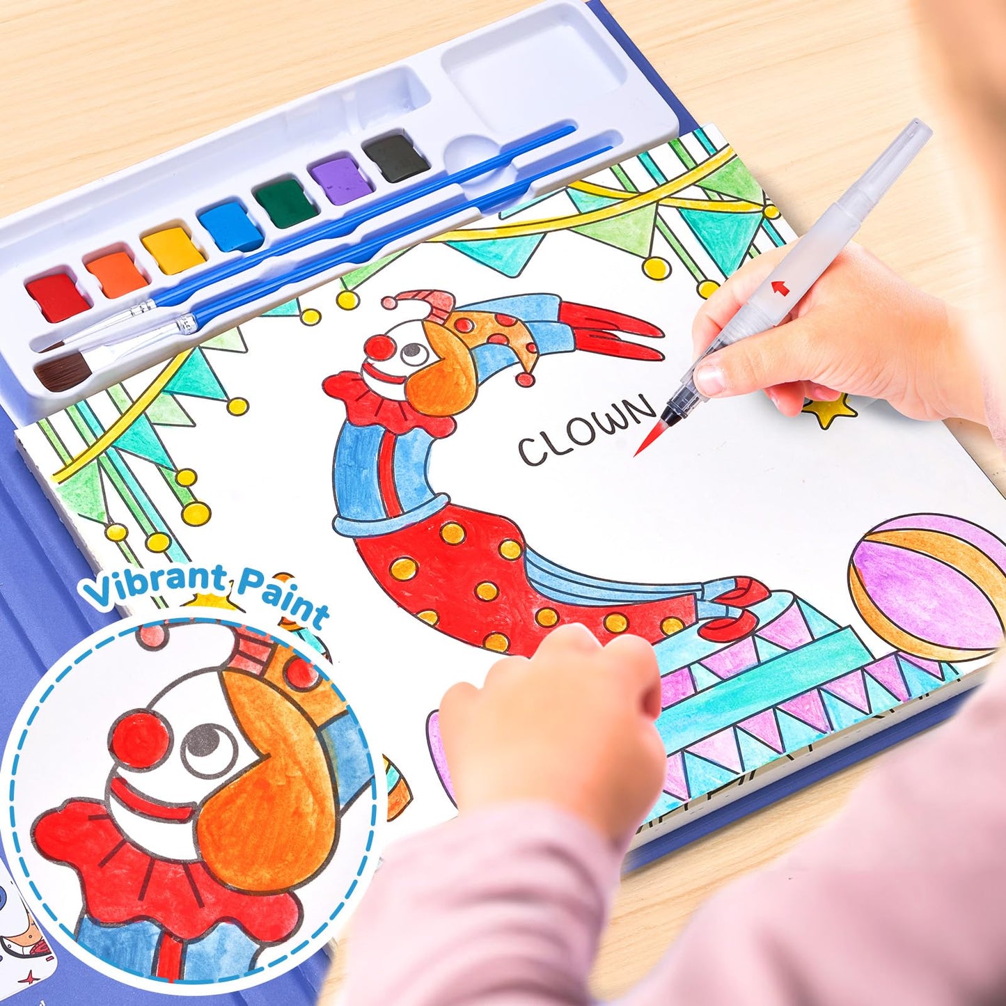JoyCat Watercolor Painting Book for Toddlers – 3-in-1 Mess-Free Water Painting Set, Alphabet Theme (Ages 3-8)