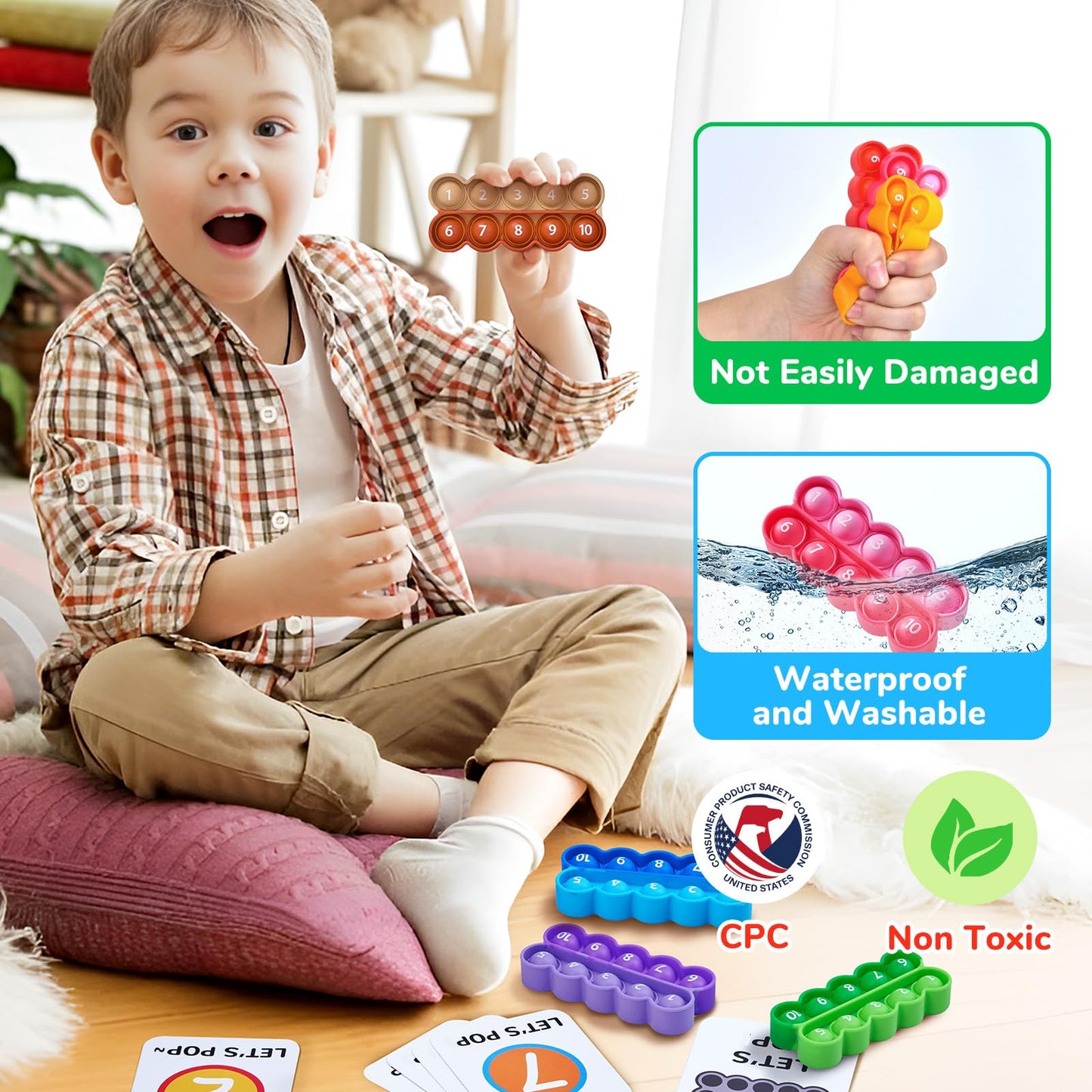 JoyCat Ten-Frame Math Learning Tools — 24 Frames & 20 Cards for Preschool & Kindergarten