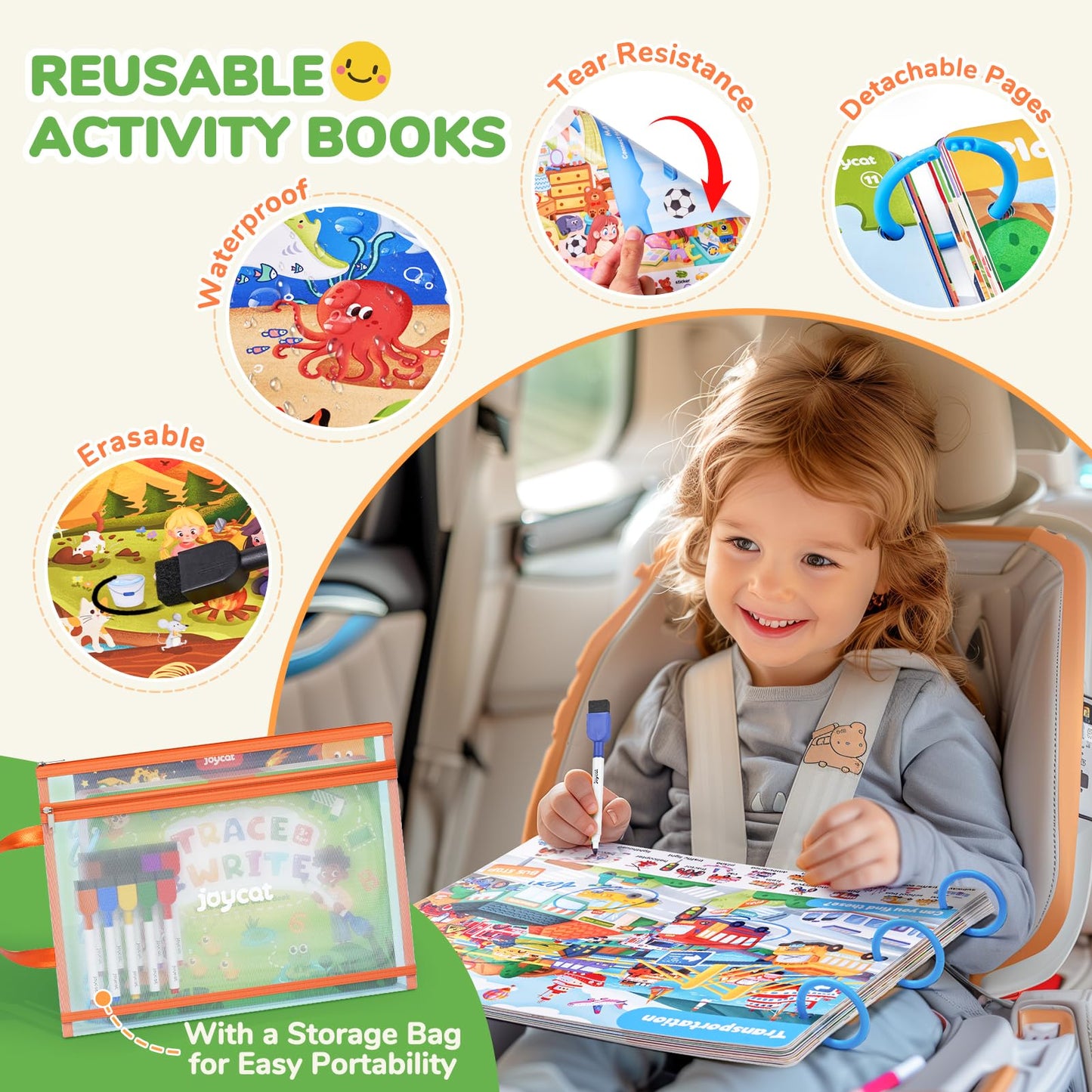 JoyCat Preschool Learning Activities Set (2-Pack) — Handwriting Practice & Seek & Find