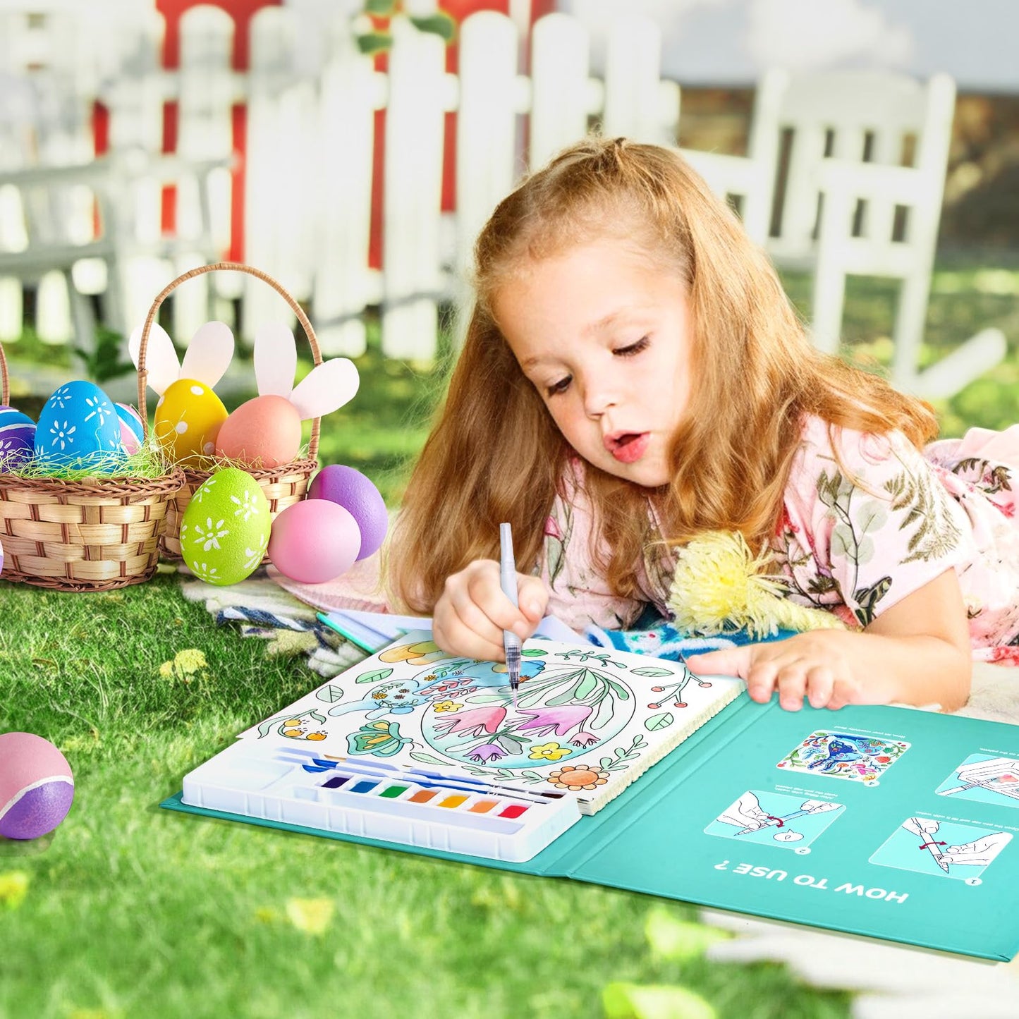 JoyCat Paint with Water Coloring Books for Toddlers – Mess-Free Watercolor Set for Kids 3-5 (Easter Theme)