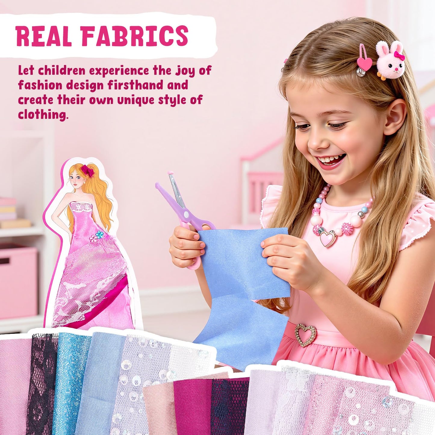 JoyCat Poke-in Fashion Designer Kit for Girls — No-Sew DIY Dress-Up with 6 EVA Mannequins