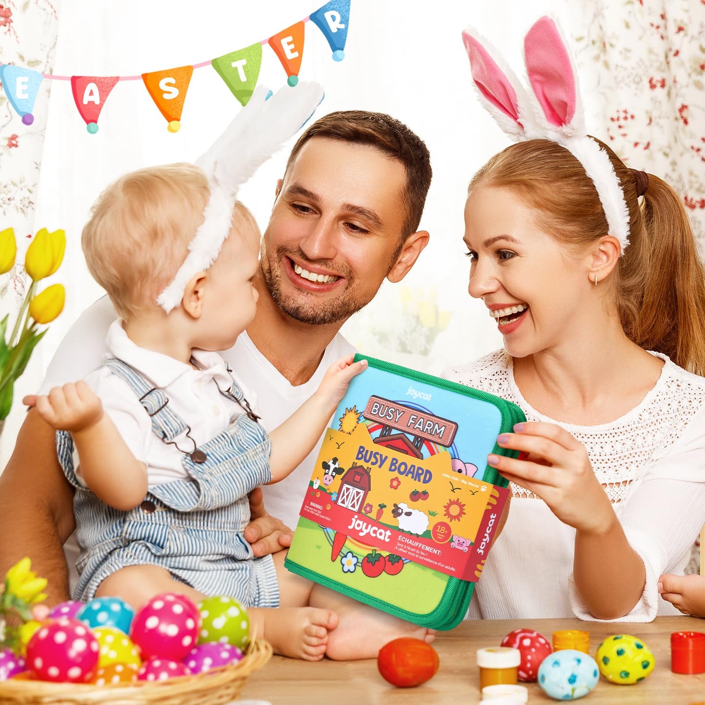 JoyCat Farm Busy Book for Toddlers 1-3 | Quiet Educational Travel Toy