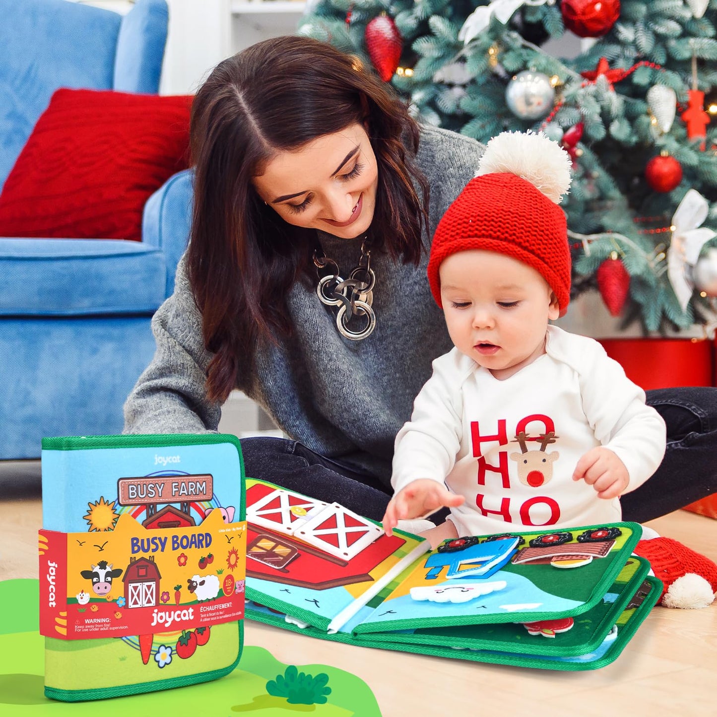 JoyCat Farm Busy Book for Toddlers 1-3 | Quiet Educational Travel Toy