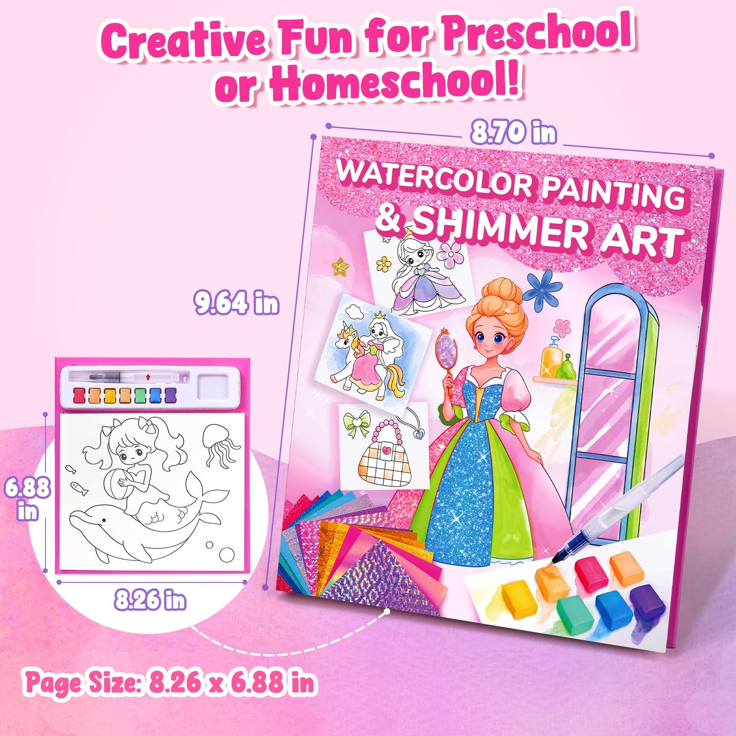 JoyCat Paint with Water Coloring Book — Mess-Free Art & Craft Kit for Kids 4-8
