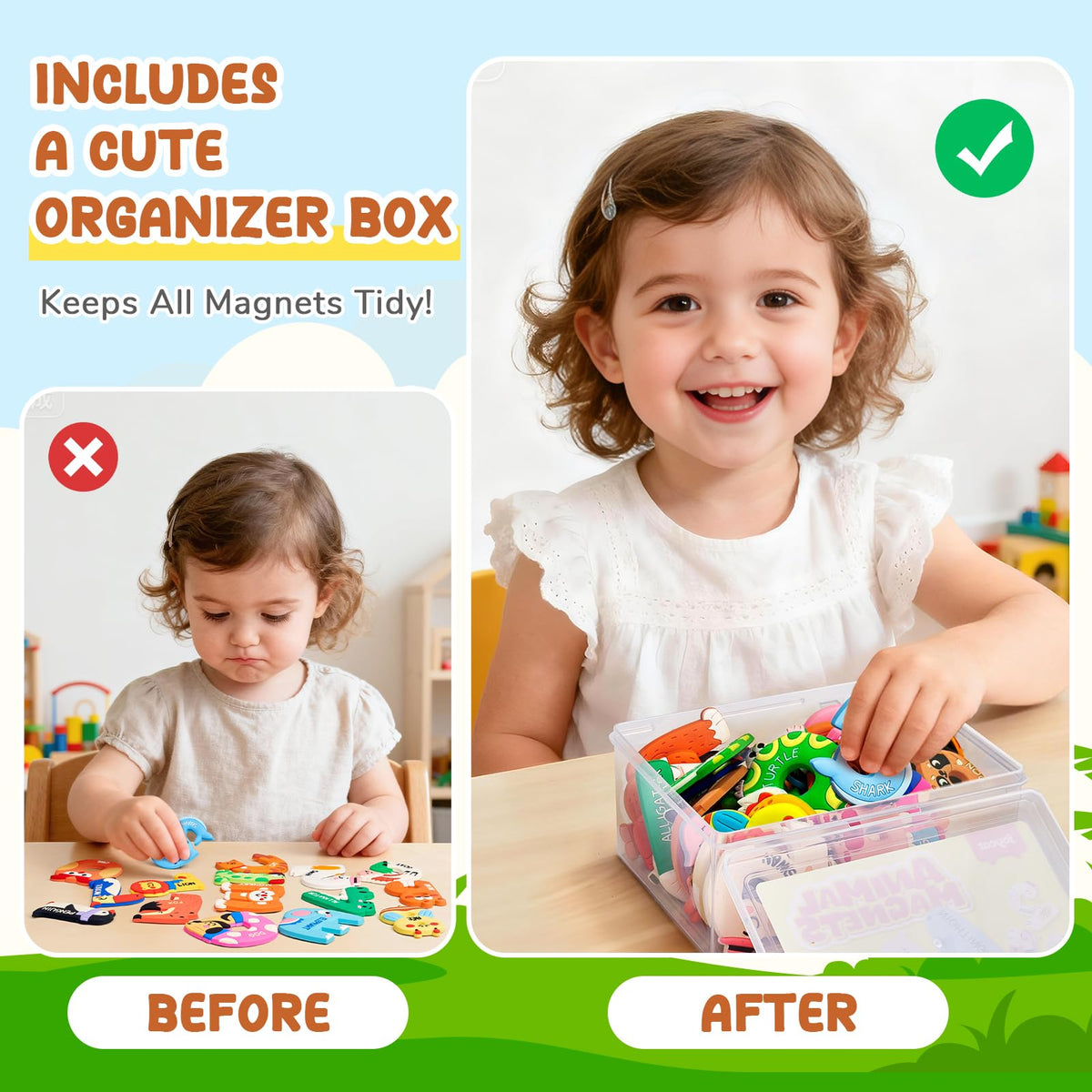 JoyCat Magnetic Letters & Numbers Fridge Magnets – Soft PVC Alphabet & Numeral Set for Kids