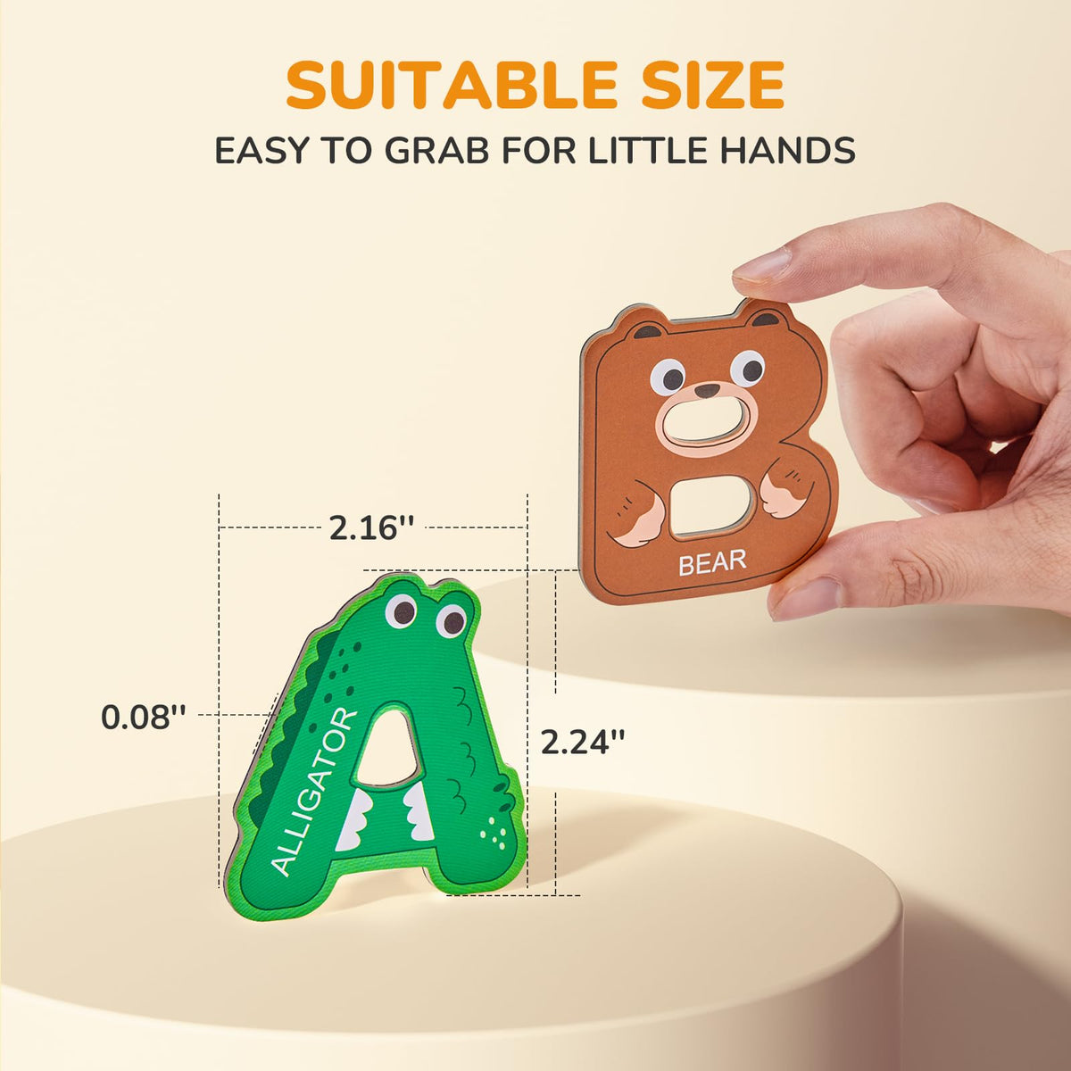JoyCat Magnetic Letters & Numbers Fridge Magnets – Animal Alphabet Toy Set for Kids