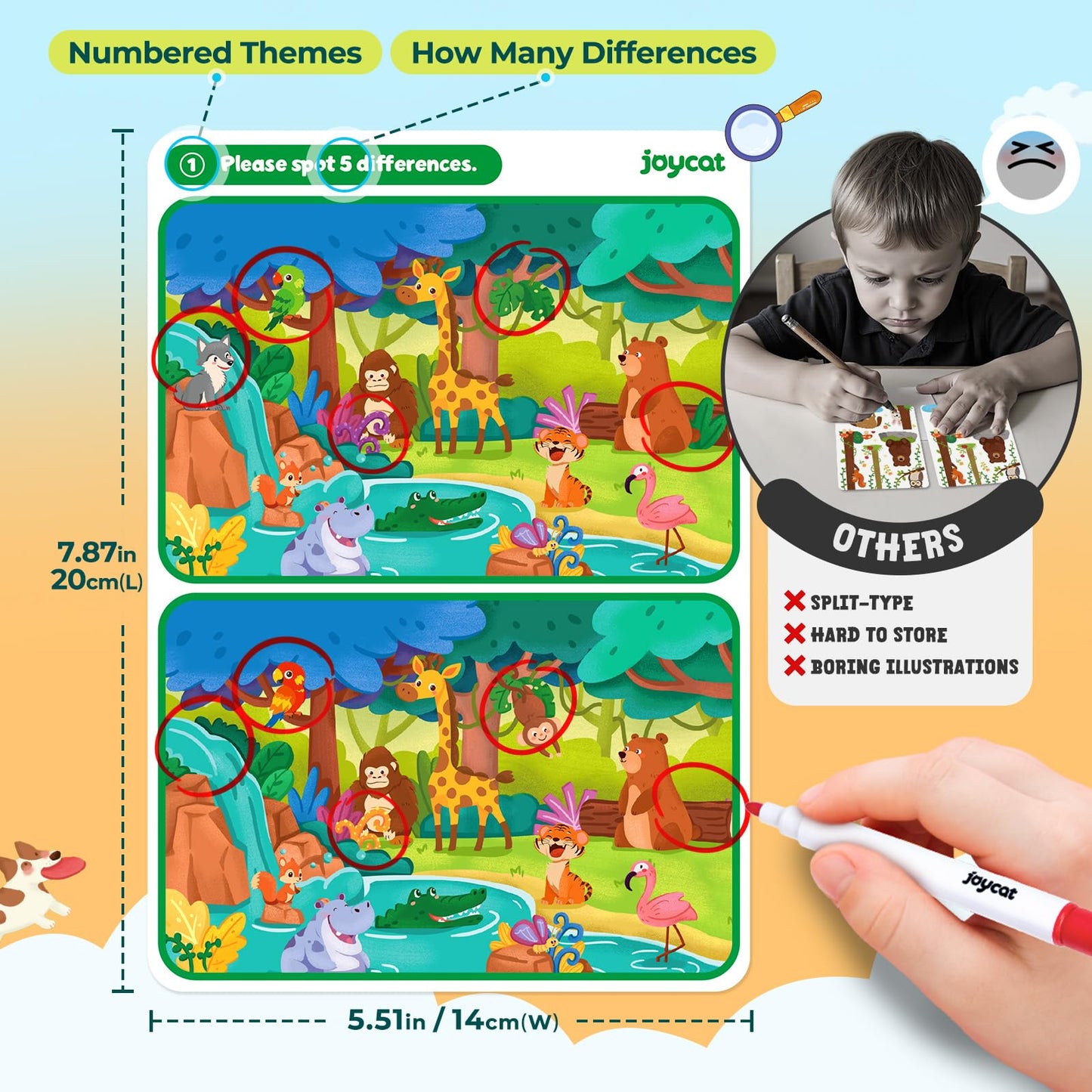 JoyCat 24-Pack Spot the Difference Cards – Party Favors & Prizes