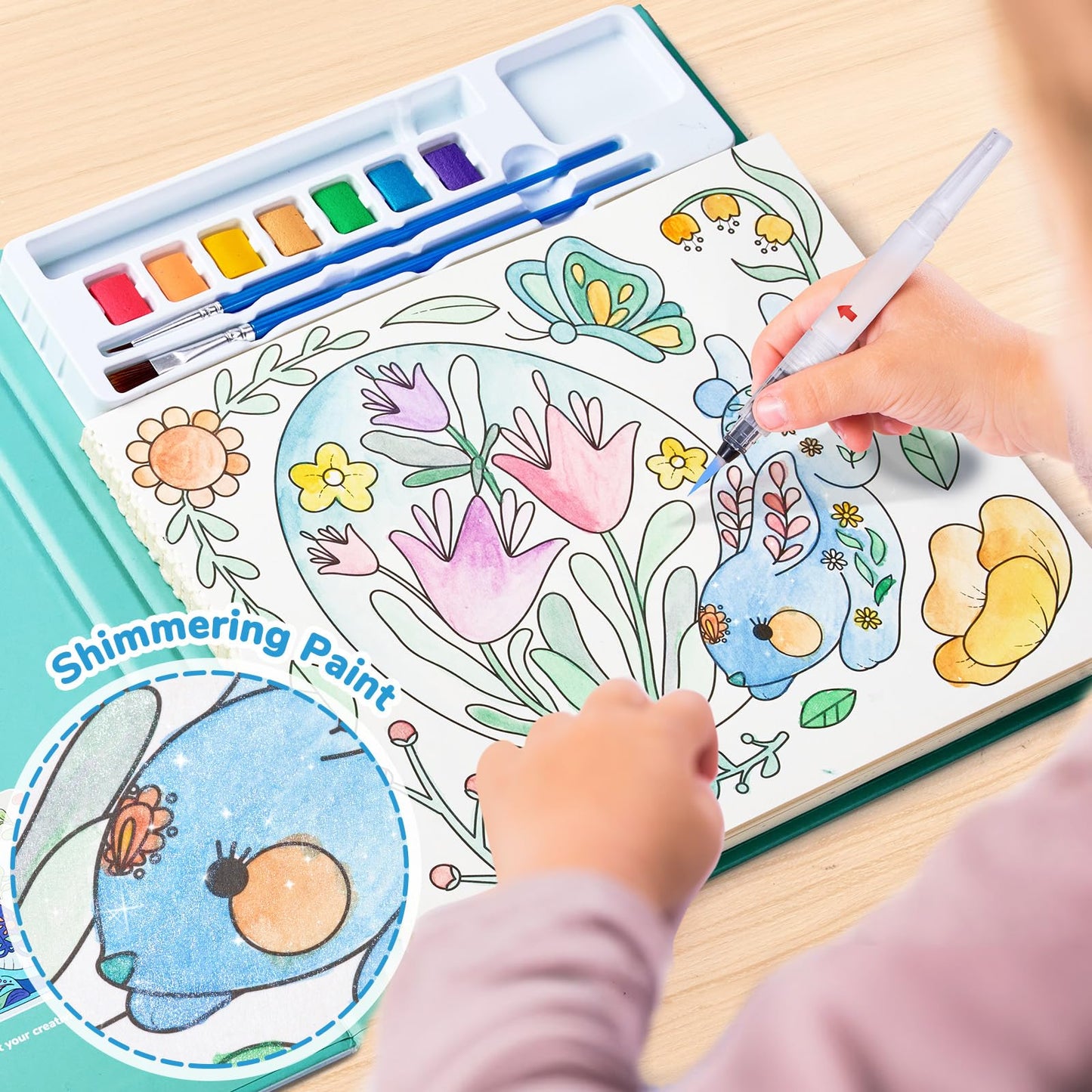 JoyCat Paint with Water Coloring Books for Toddlers – Mess-Free Watercolor Set for Kids 3-5 (Easter Theme)