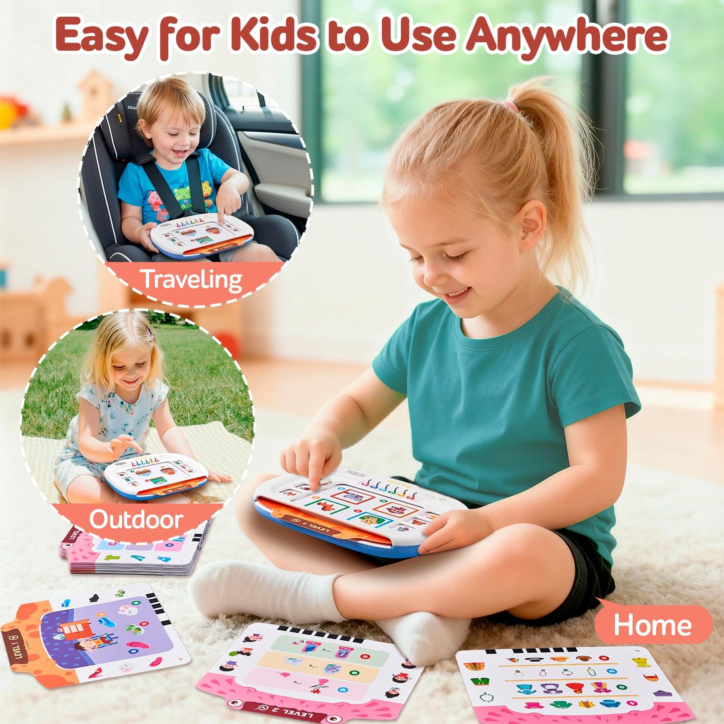 JoyCat Kids Learning Tablet: 160-Page Flash Cards for Judgment, Matching & Sequencing (Ages 3-8)