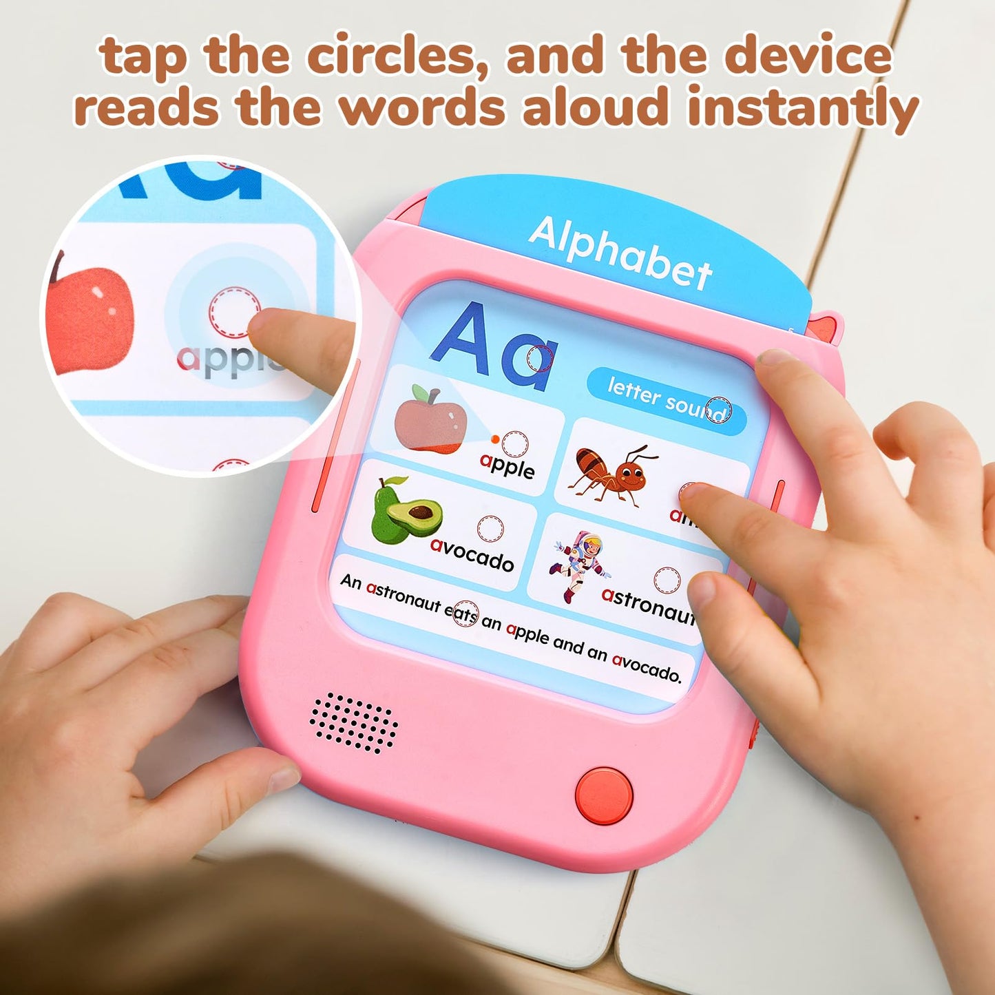 JoyCat Kids Learning Tablet: Tap-to-Read Cards & 20 Games for Ages 2–6