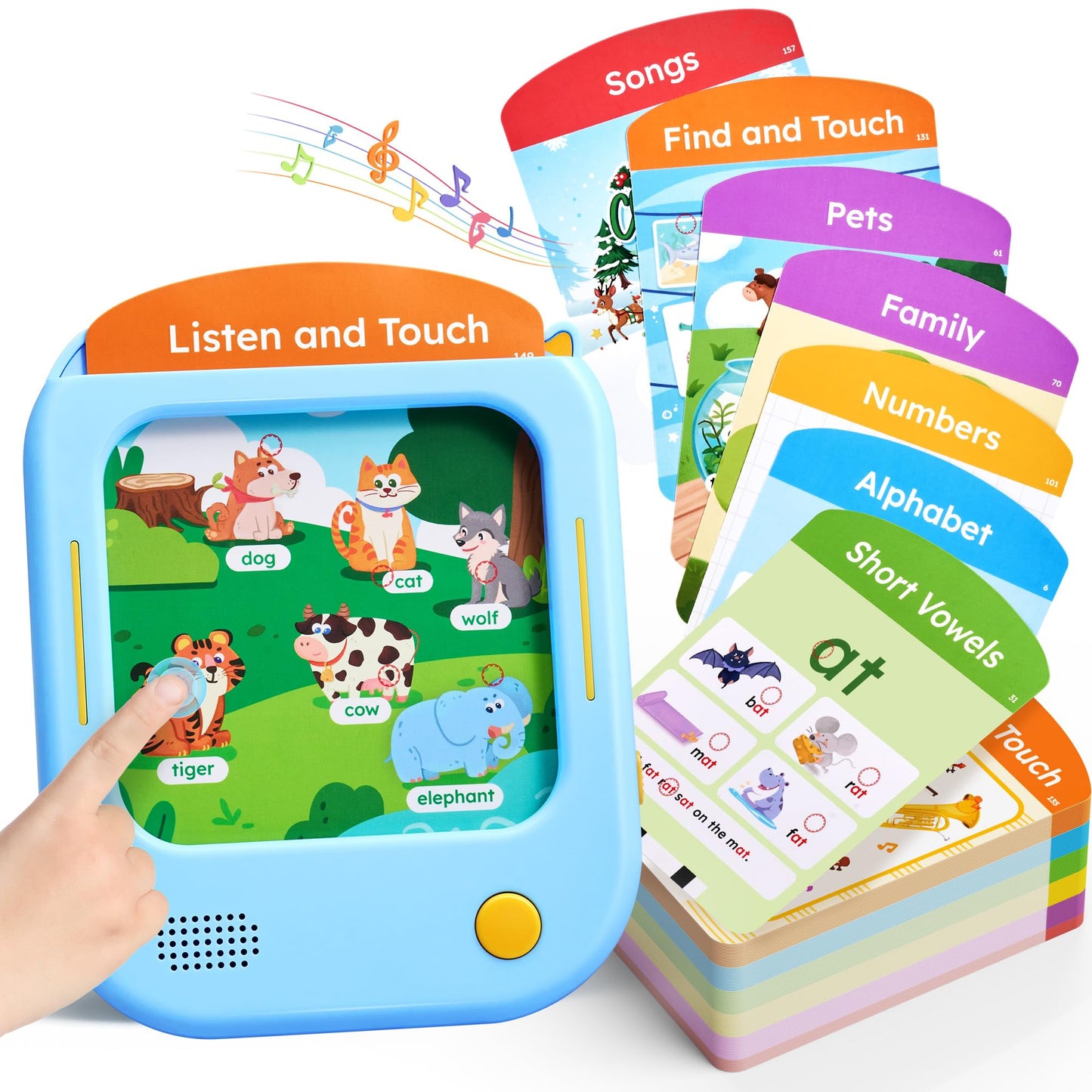 JoyCat Kids Learning Tablet – 156-Page Tap-To-Read Flash Cards for Ages 2-6