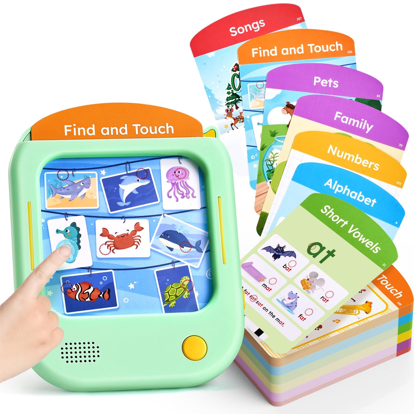 JoyCat Kids Learning Tablet – Phonics Flash Cards, 156 Pages, 100+ Interactive Games