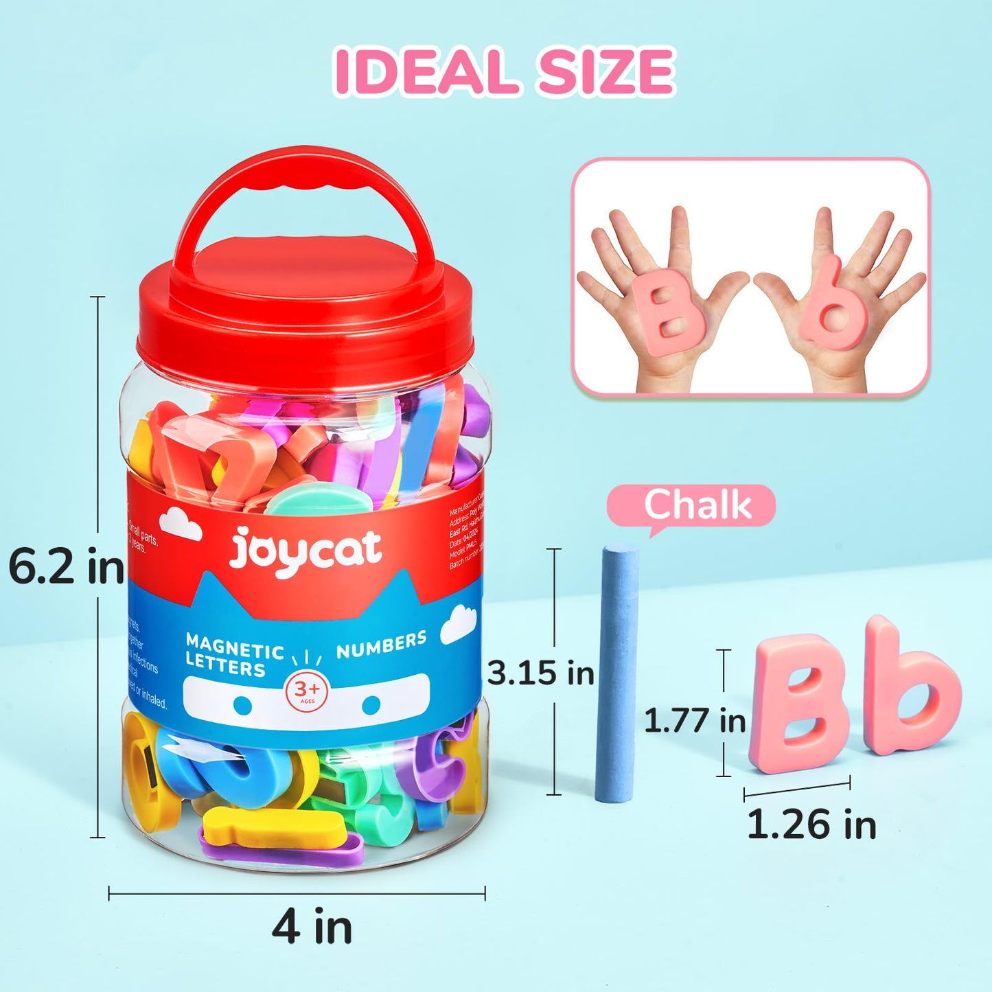 JoyCat Magnetic Letters & Numbers – 78-Piece Fridge Magnets for Toddlers