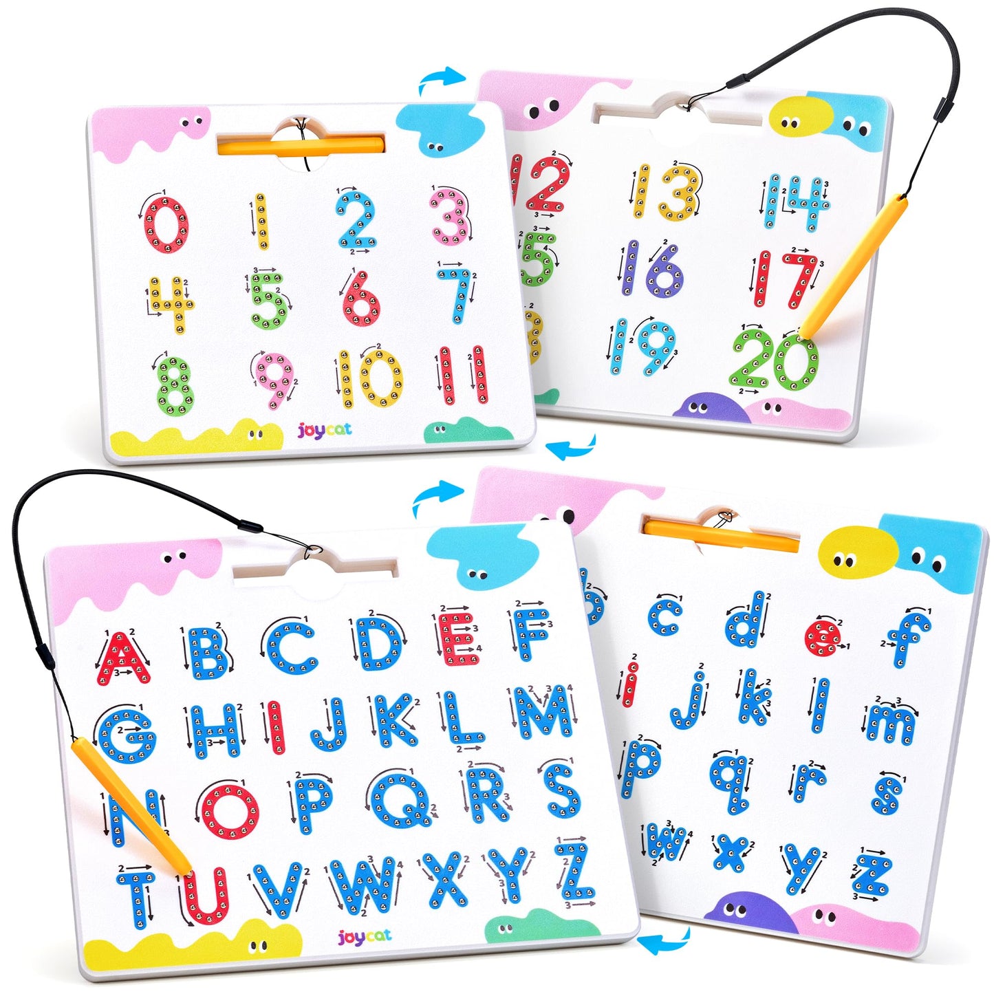 JoyCat Magnetic Letter and Number Tracing Board Set — Double-Sided Alphabet & Numbers for Toddlers
