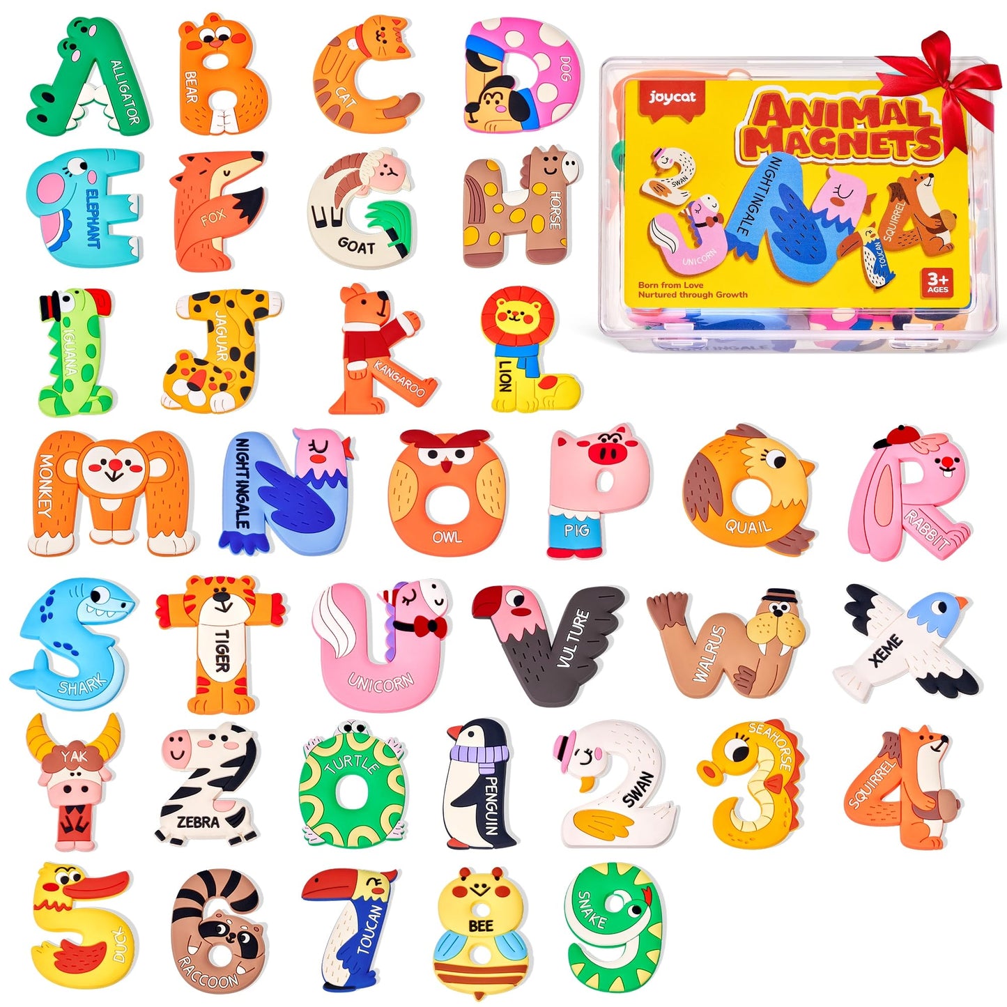 JoyCat Magnetic Letters & Numbers Fridge Magnets – Soft PVC Alphabet & Numeral Set for Kids