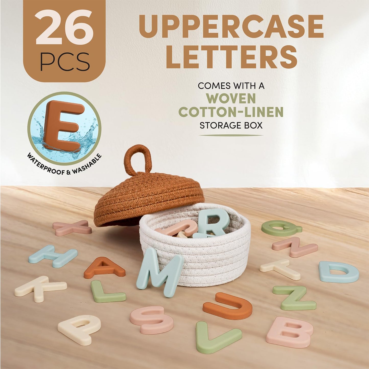 JoyCat Silicone Alphabet Magnets – 26 Letters for Toddlers