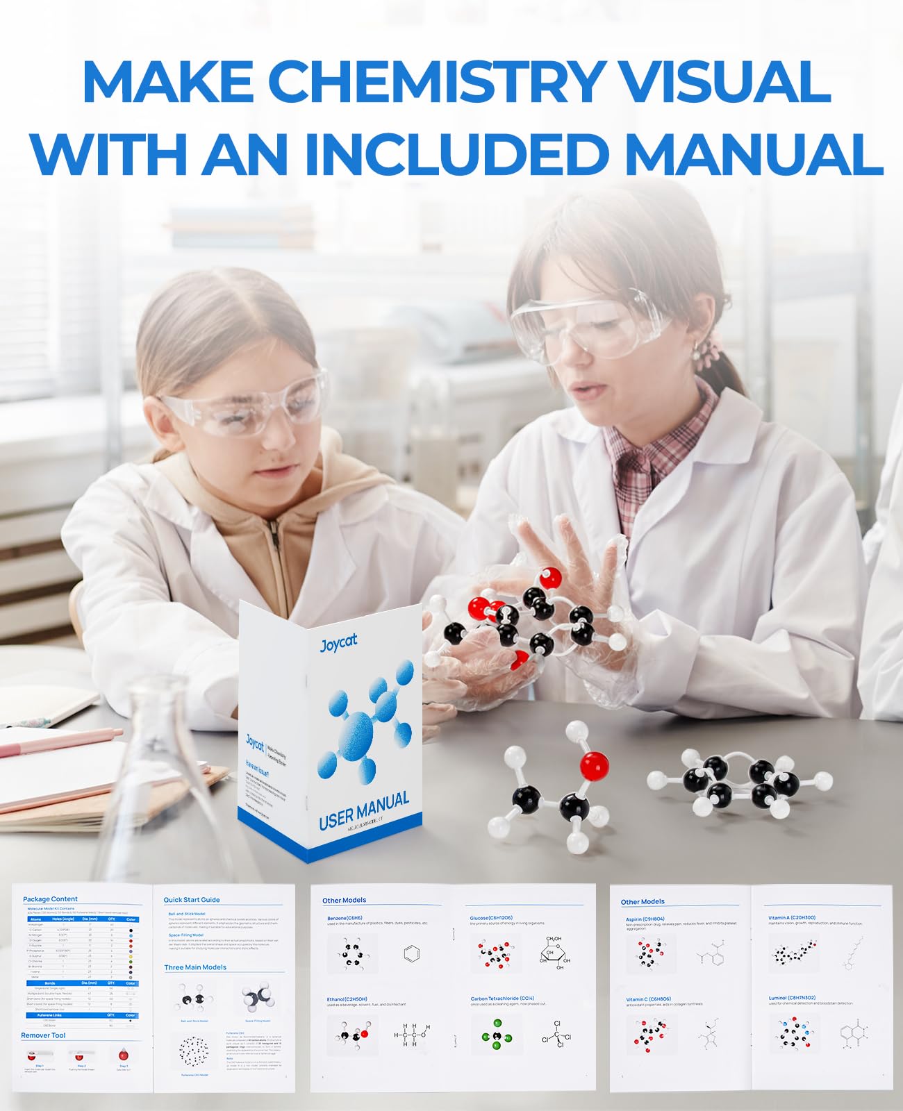 JoyCat Molecular Model Kit (404 pcs) – Organic Chemistry Learning for OChem Students & Teachers