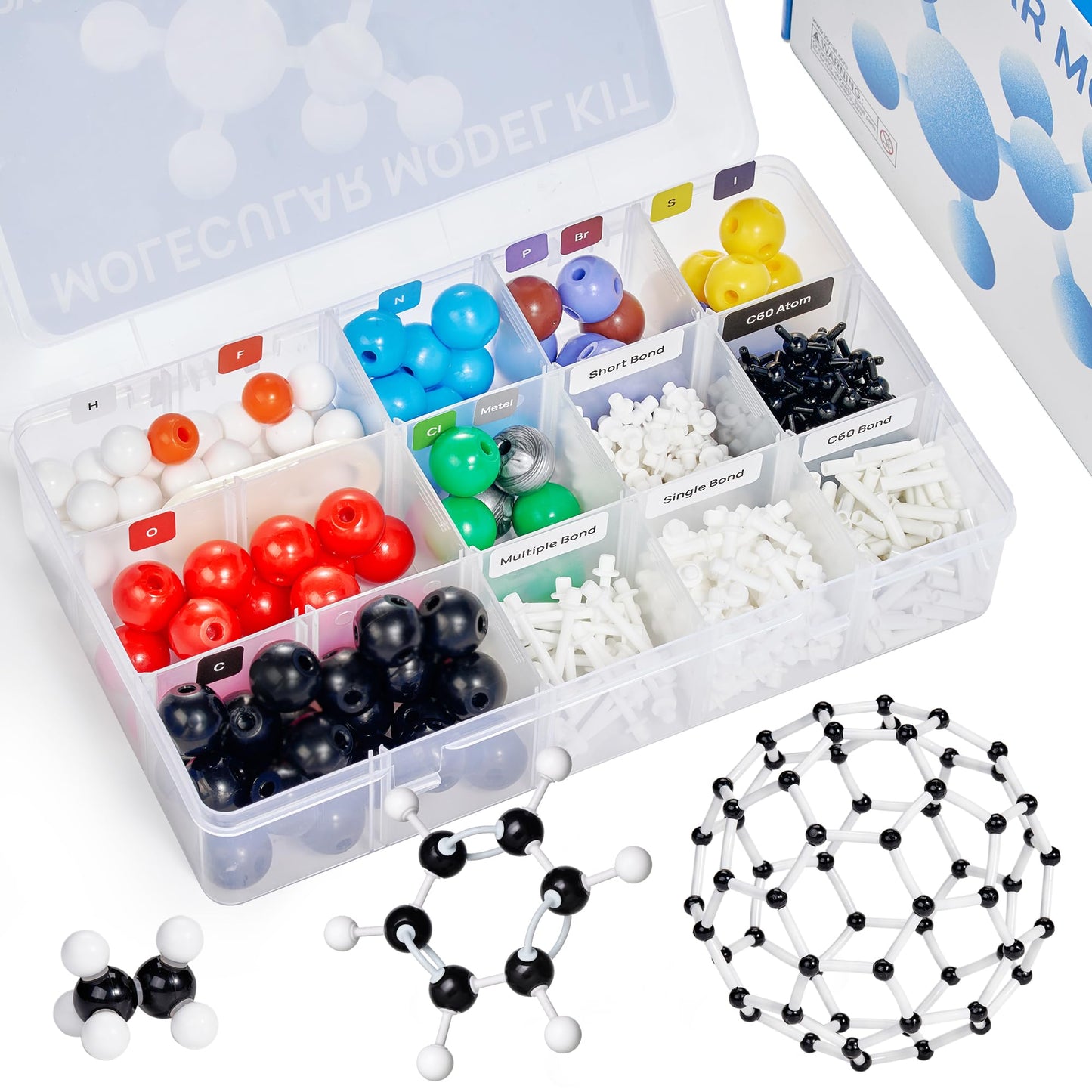 JoyCat Molecular Model Kit (404 pcs) – Organic Chemistry Learning for OChem Students & Teachers
