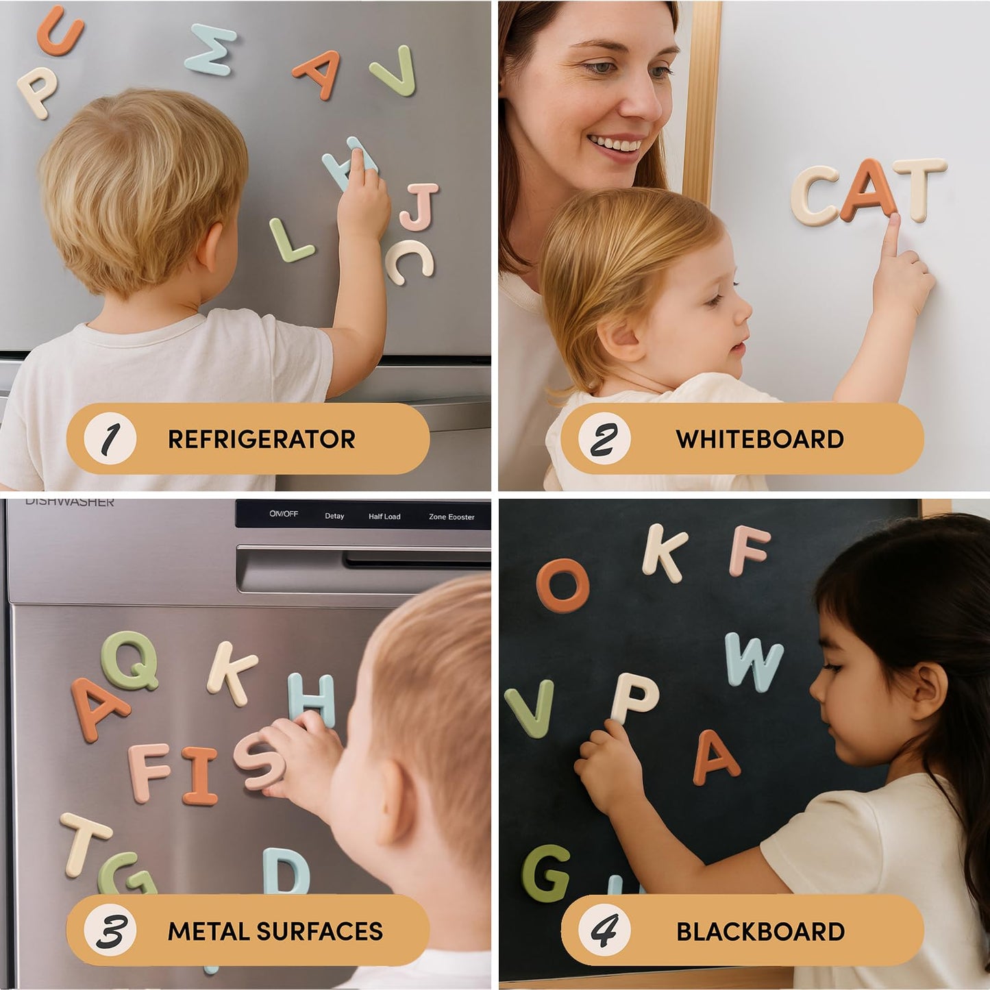 JoyCat Silicone Alphabet Magnets – 26 Letters for Toddlers