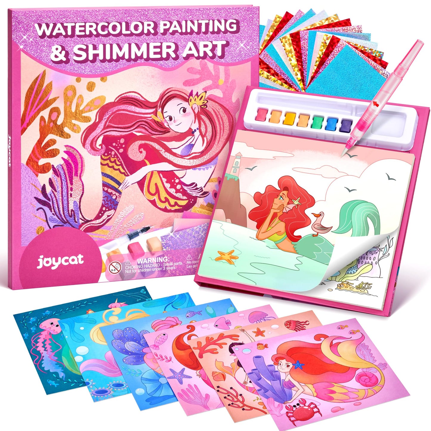 JoyCat Ocean Princess Paint with Water Coloring Books – Mess-Free Art Kit for Kids (Ages 4-8)