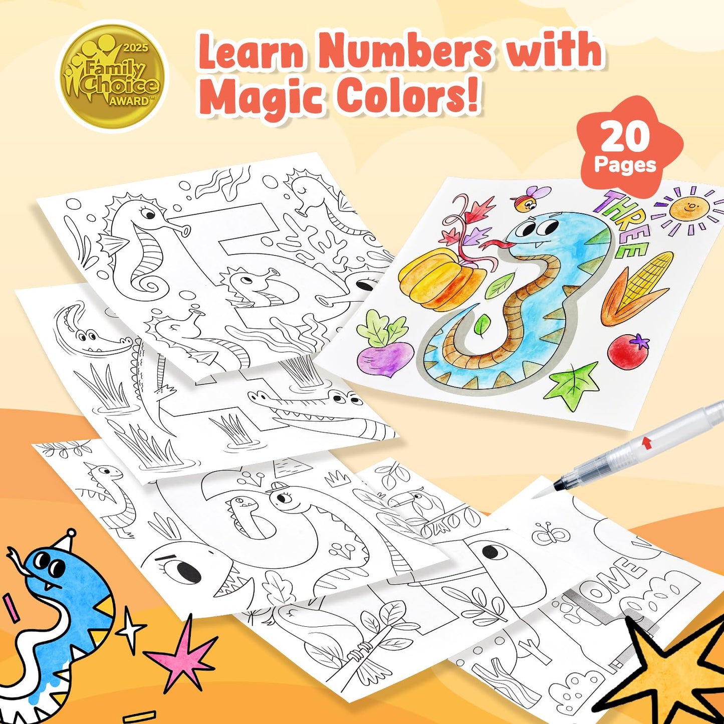 JoyCat Paint with Water Coloring Books for Toddlers – 3-in-1 Mess-Free Watercolor Set (Ages 3-5)