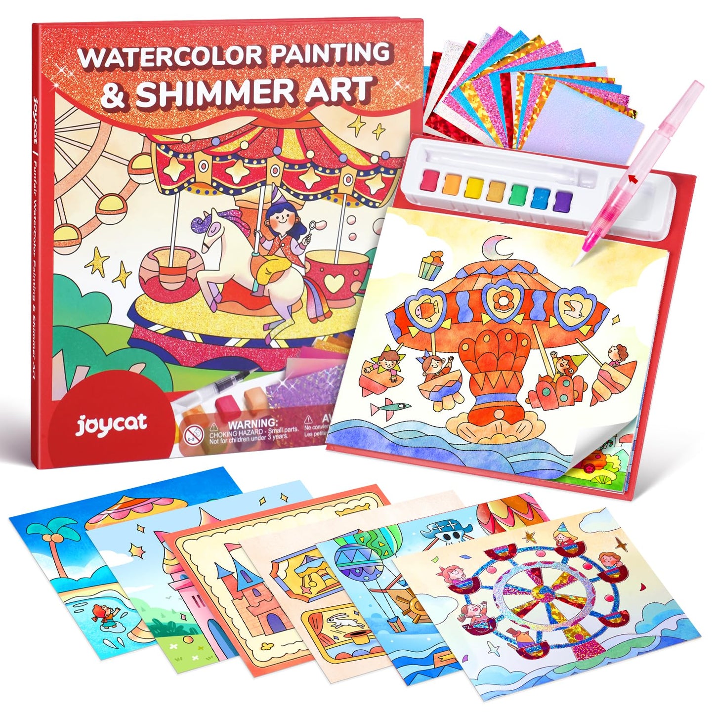 JoyCat Paint with Water Coloring Books for Kids 4-8 – No Mess Art Kit (Funfair)