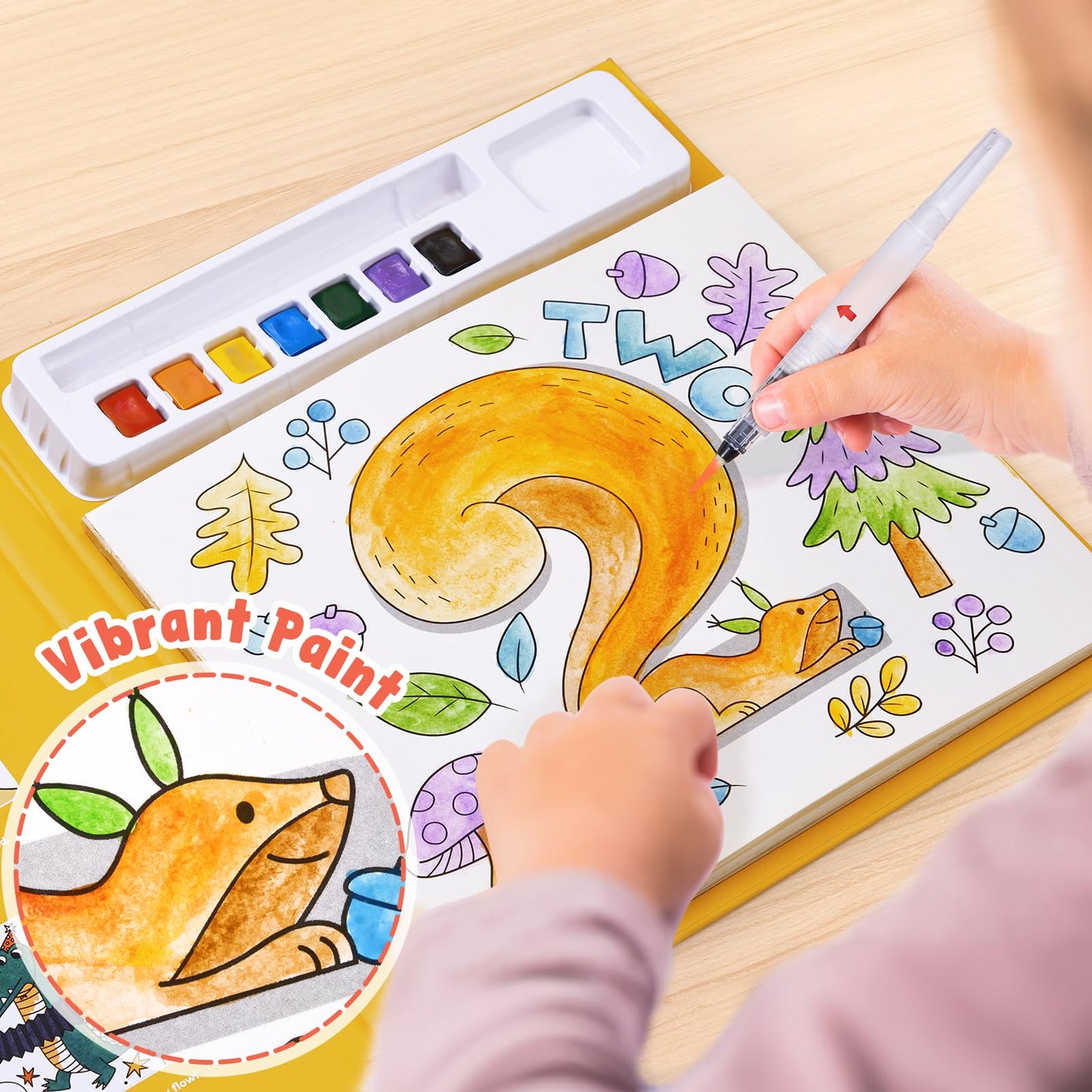 JoyCat Paint with Water Coloring Books for Toddlers – 3-in-1 Mess-Free Watercolor Set (Ages 3-5)